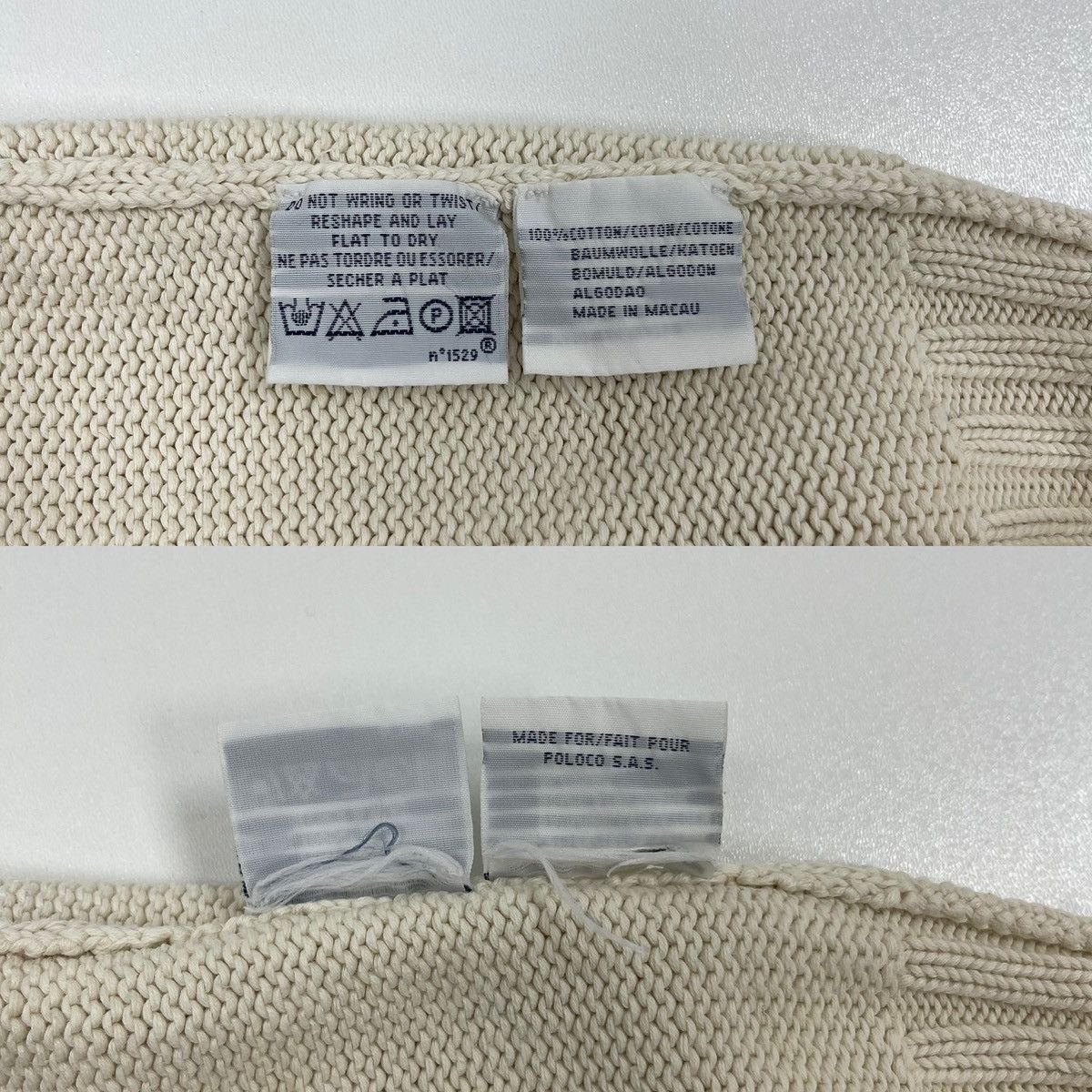 Polo Ralph Lauren Polo by Ralph Lauren Cotton Knit Vintage Sweater White Size US L / EU 52-54 / 3 - 9 Thumbnail