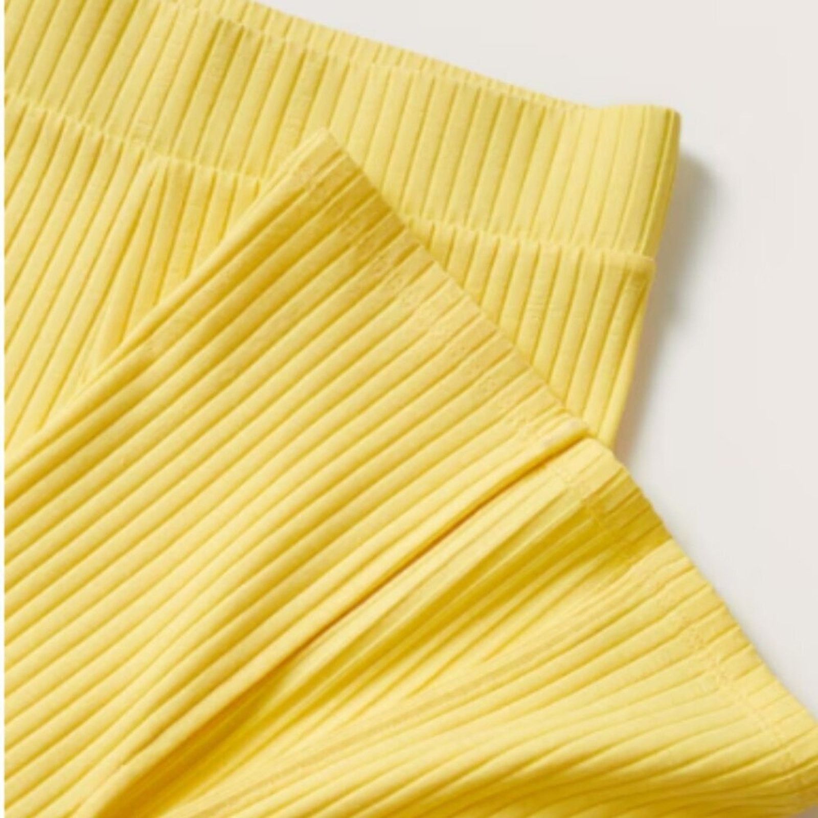 Mango Mango MNG Side Slit Knit Pants Yellow NWT Large Size 34" / US 12 / IT 48 - 8 Thumbnail