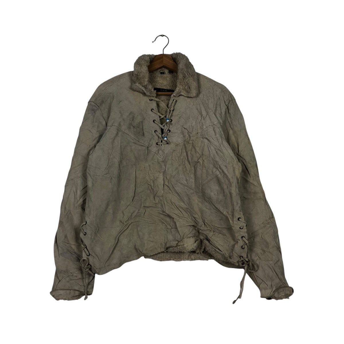 Japanese Brand 🔥VINTAGE GENUINE LEATHER JACKET RAW BLANKET ISSEY MIYAKE Size US M / EU 48-50 / 2 - 3 Thumbnail