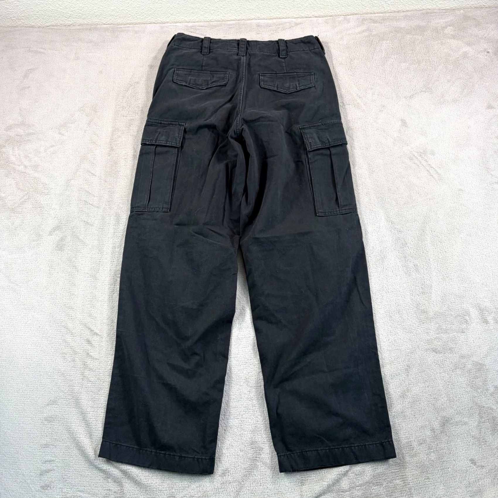 Abercrombie & Fitch Abercrombie & Fitch Cargo Pants Black Men 30x31 Baggy Relaxed Cotton Flat Front 31in Inseam Retro Grunge Style Size US 30 / EU 46 - 4 Thumbnail