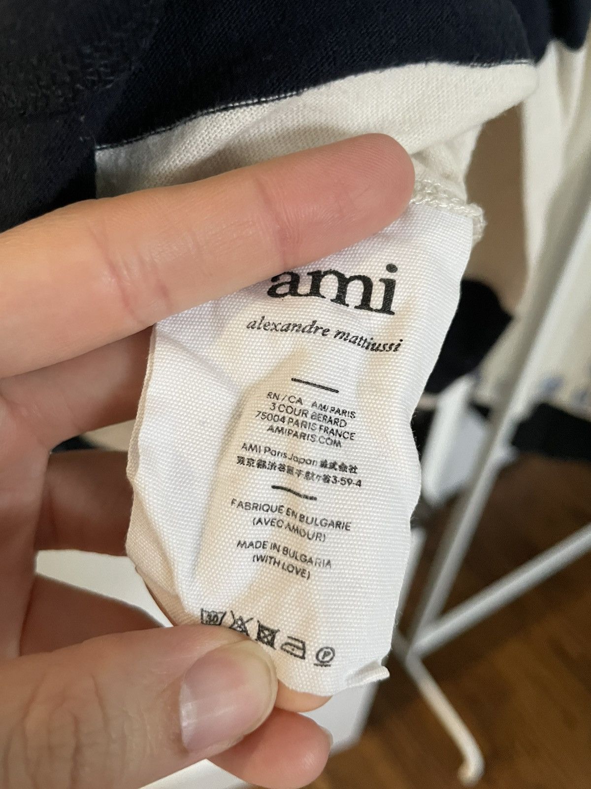 AMI AMI navy/cream colours long sleeve rugby shirt Size US M / EU 48-50 / 2 - 8 Thumbnail