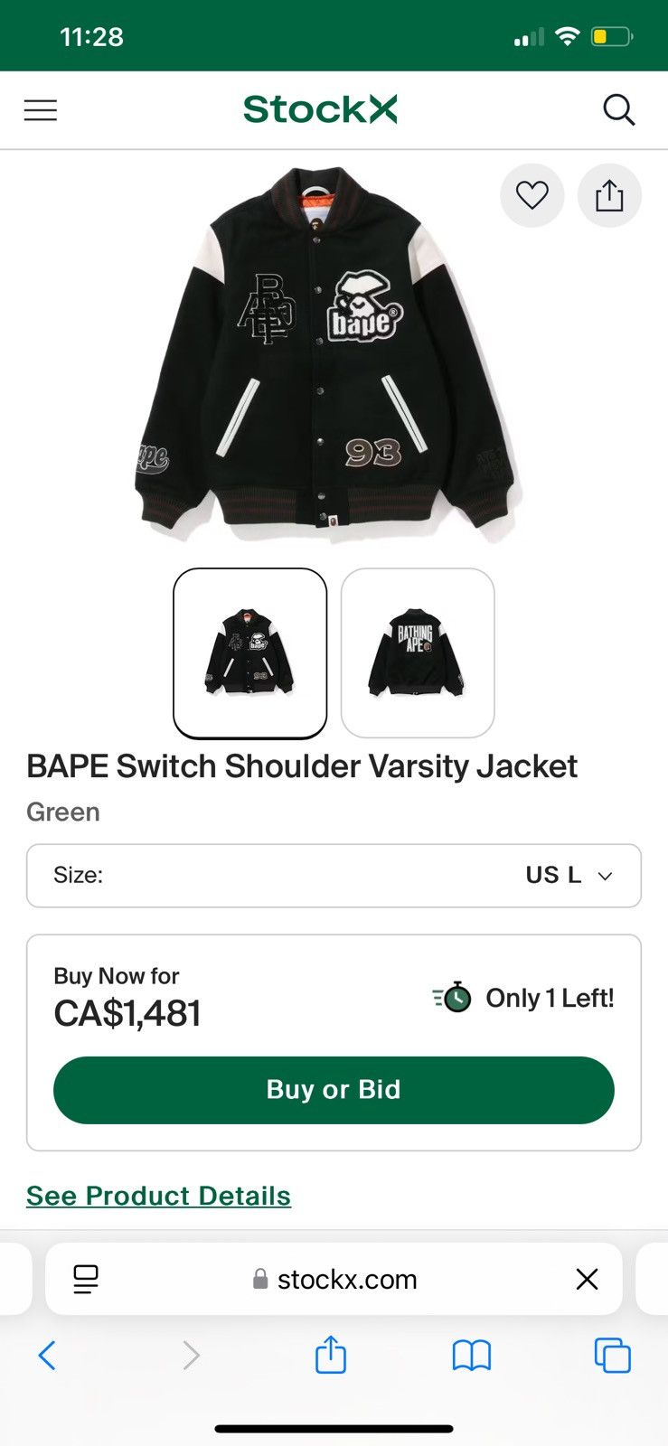 Bape BAPE Switch Shoulder Varsity Jacket Size US L / EU 52-54 / 3 - 12 Thumbnail