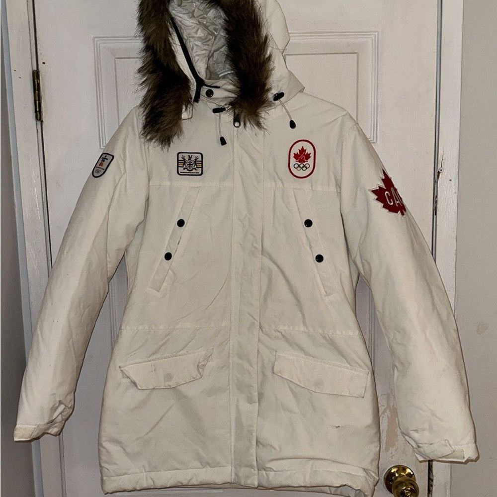 Hudsons Bay White Olympic Games jacket 2010 women's size S Size S / US 4 / IT 40 - 1 Thumbnail
