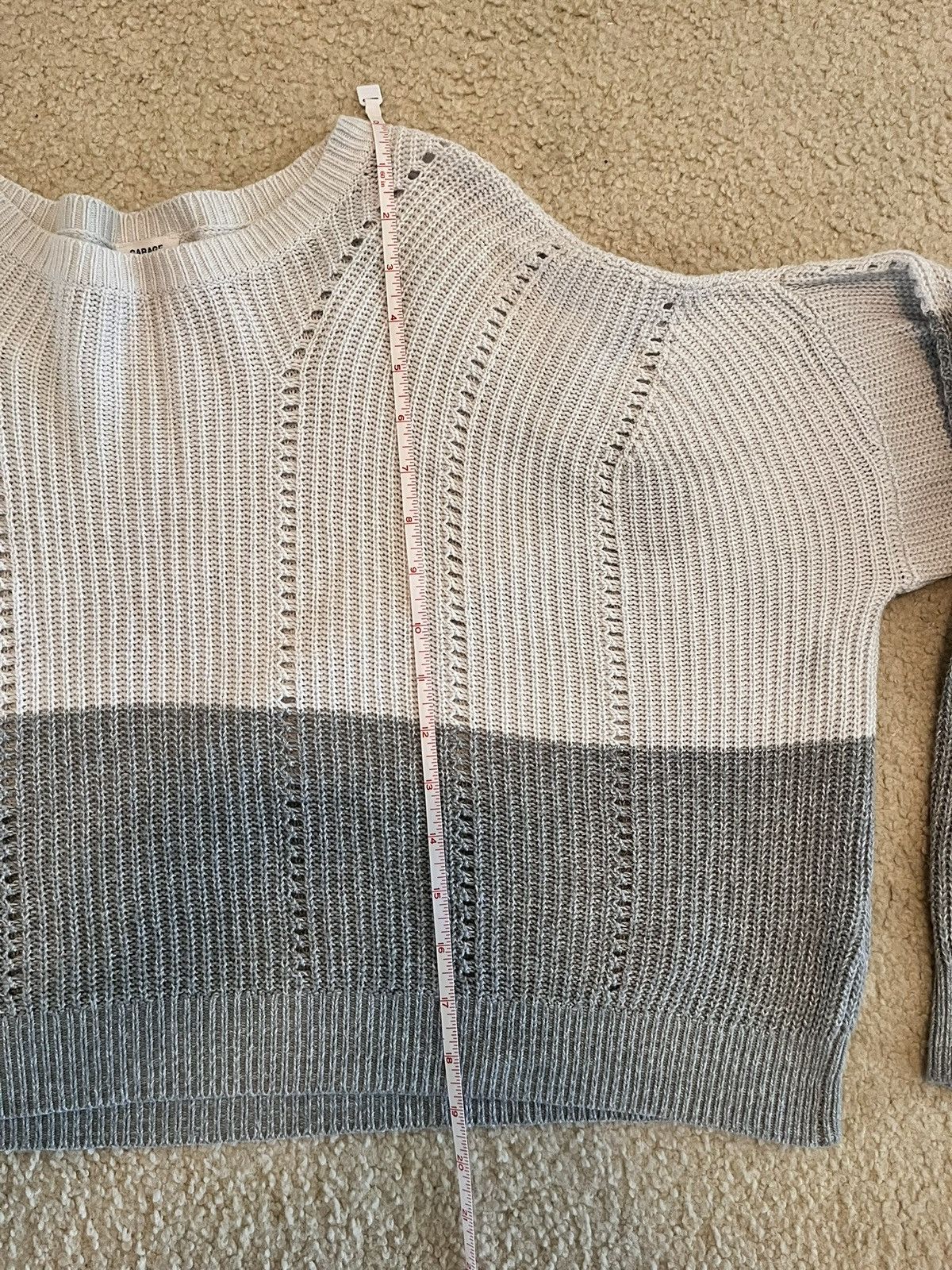 Garage Garage Boxy Drop Shoulder Knit Crew Neck Two-Tone Sweater Size L / US 10 / IT 46 - 7 Thumbnail