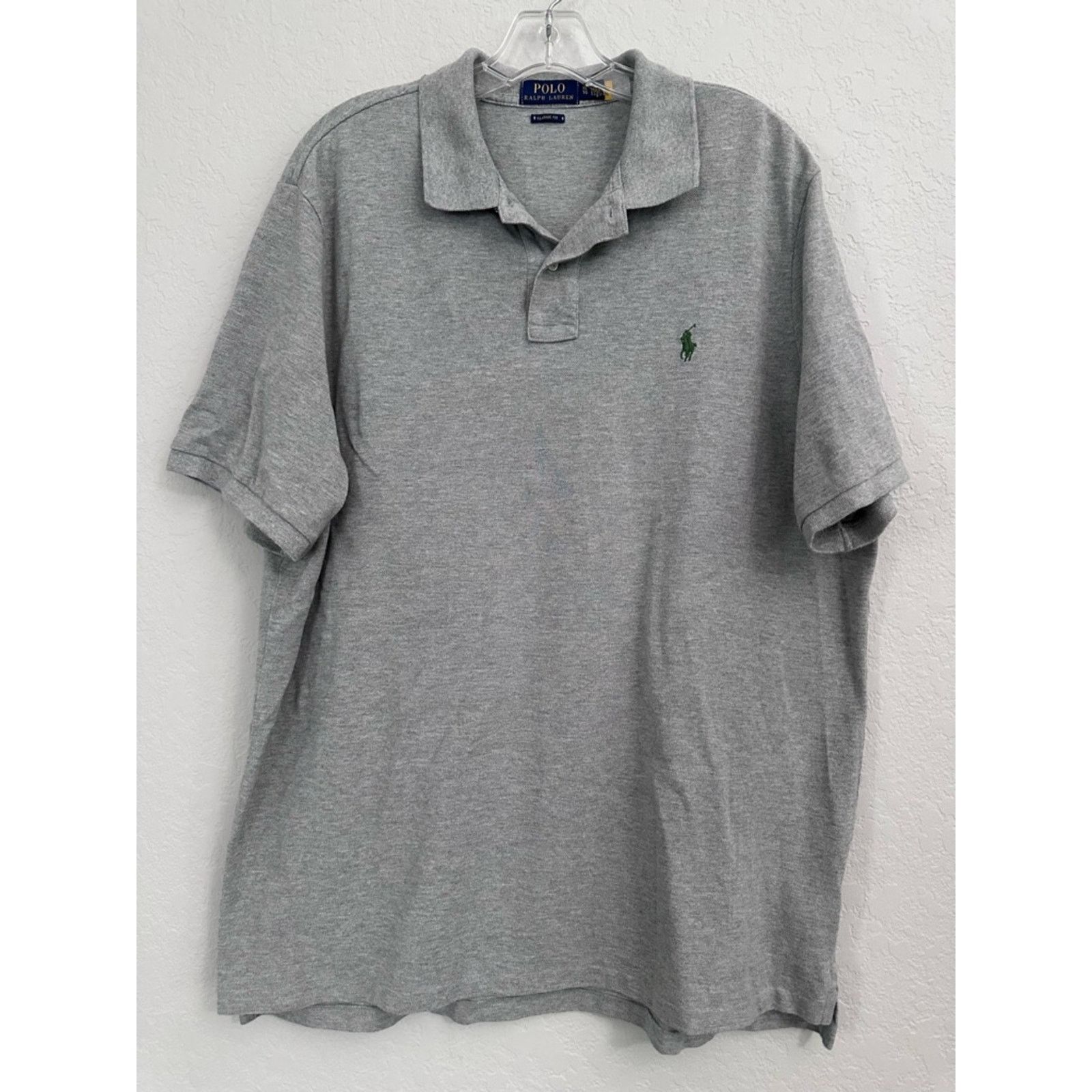 Polo Ralph Lauren Polo Ralph Lauren Polo Shirt Men XL Gray Pique Green Pony Size US XL / EU 56 / 4 - 1 Thumbnail