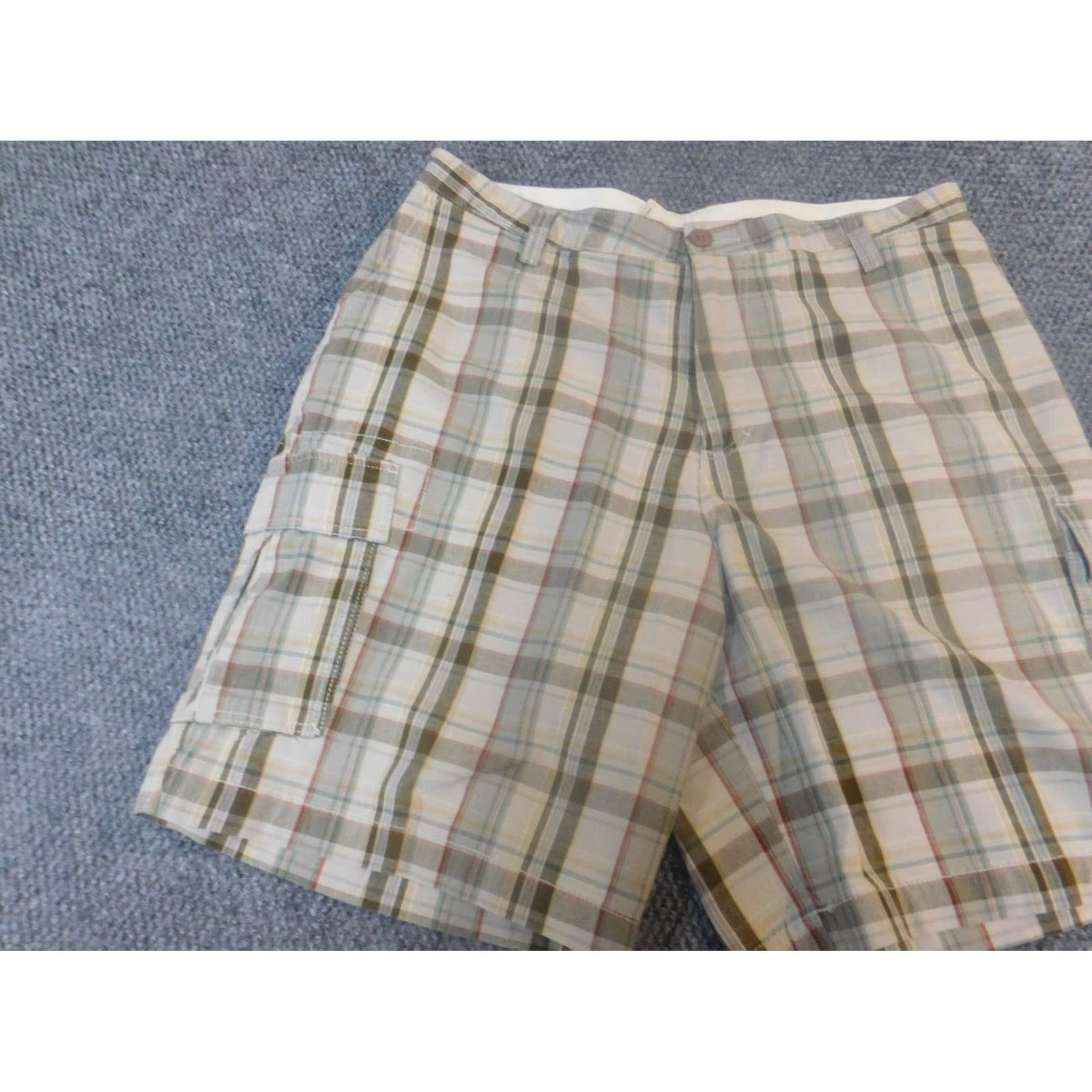 Dockers DOCKERS Cargo Shorts 36 Beige Plaid Flat Front Relaxed Mens Regular Size 36 Casual Beige Cotton Knit Logo utility breathable 90s? Size US 42 / EU 58 - 3 Thumbnail