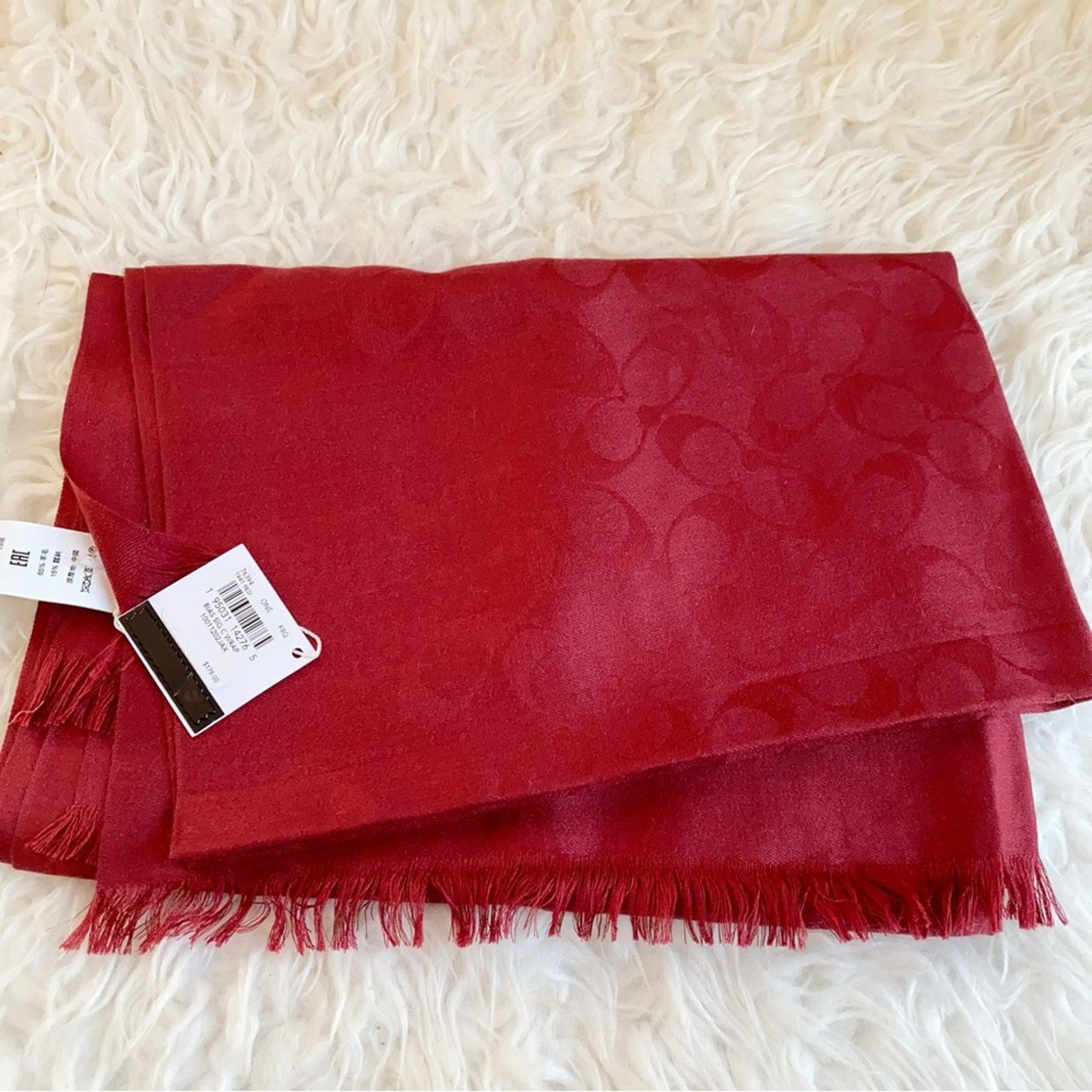 Coach Coach 1941 red Signature Wrap Women's Scarf Size ONE SIZE - 2 Thumbnail