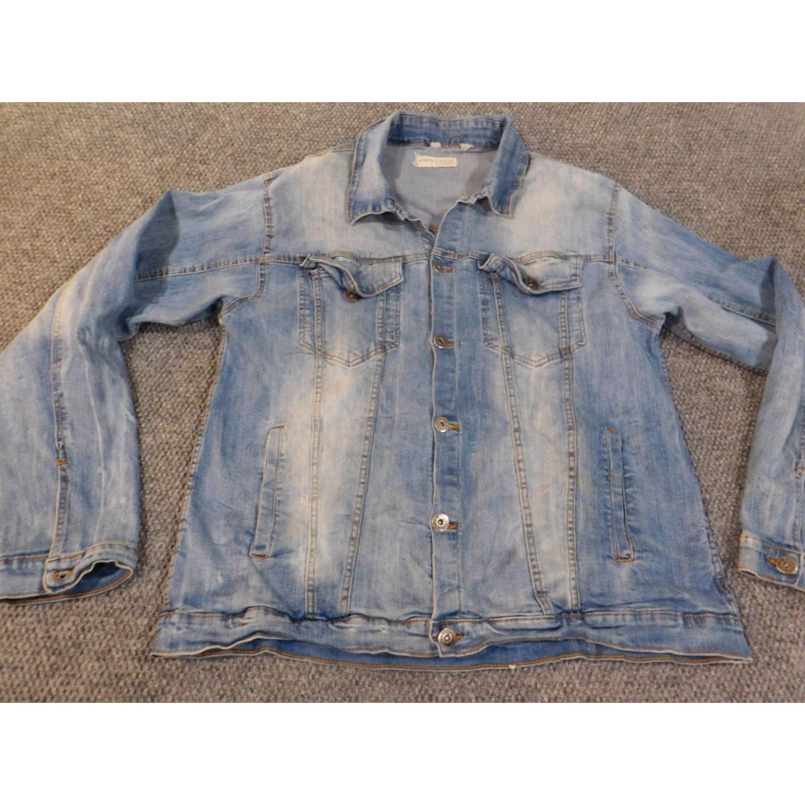 Vintage Evolution Jacket Mens L Denim Button Zip Blue 90s Workwear Classic Retro Size US L / EU 52-54 / 3 - 3 Thumbnail