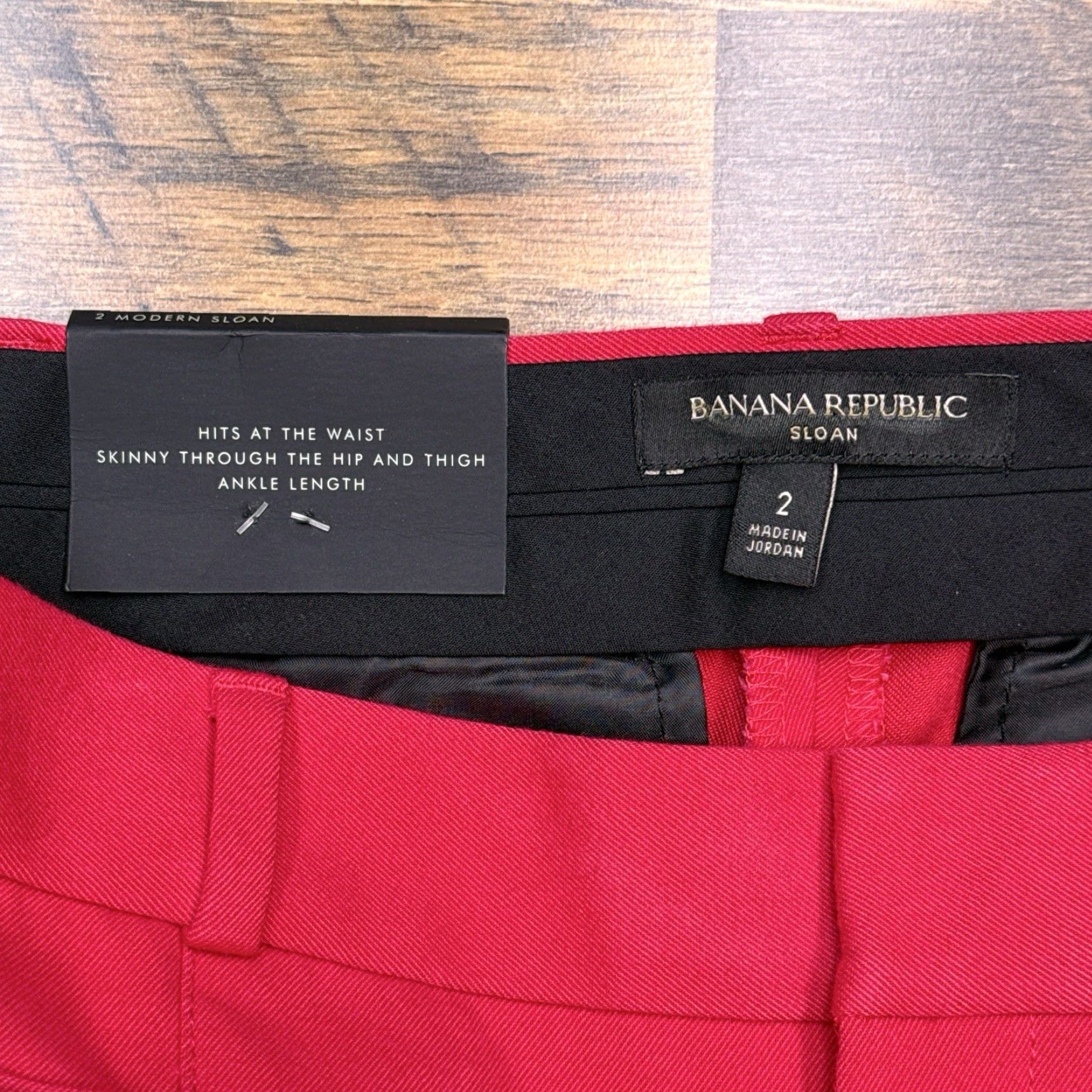 Banana Republic VINTAGE? No. Banana Republic Sloan Pants Womens 2 Red Mid Rise Bi Stretch New Size 26" / US 2 / IT 38 - 5 Thumbnail