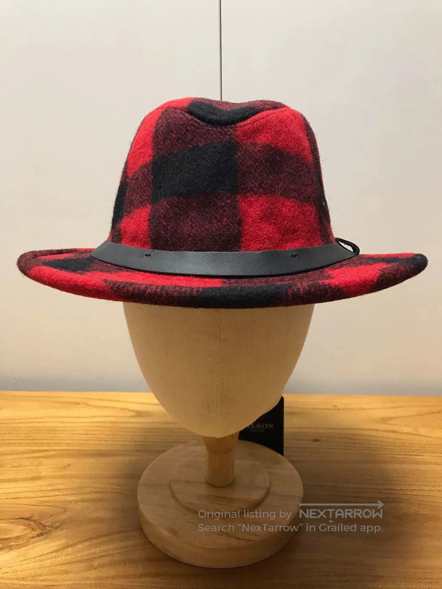 Filson Filson Red Black Plaid Wool Fedora XL. Size ONE SIZE - 1 Thumbnail