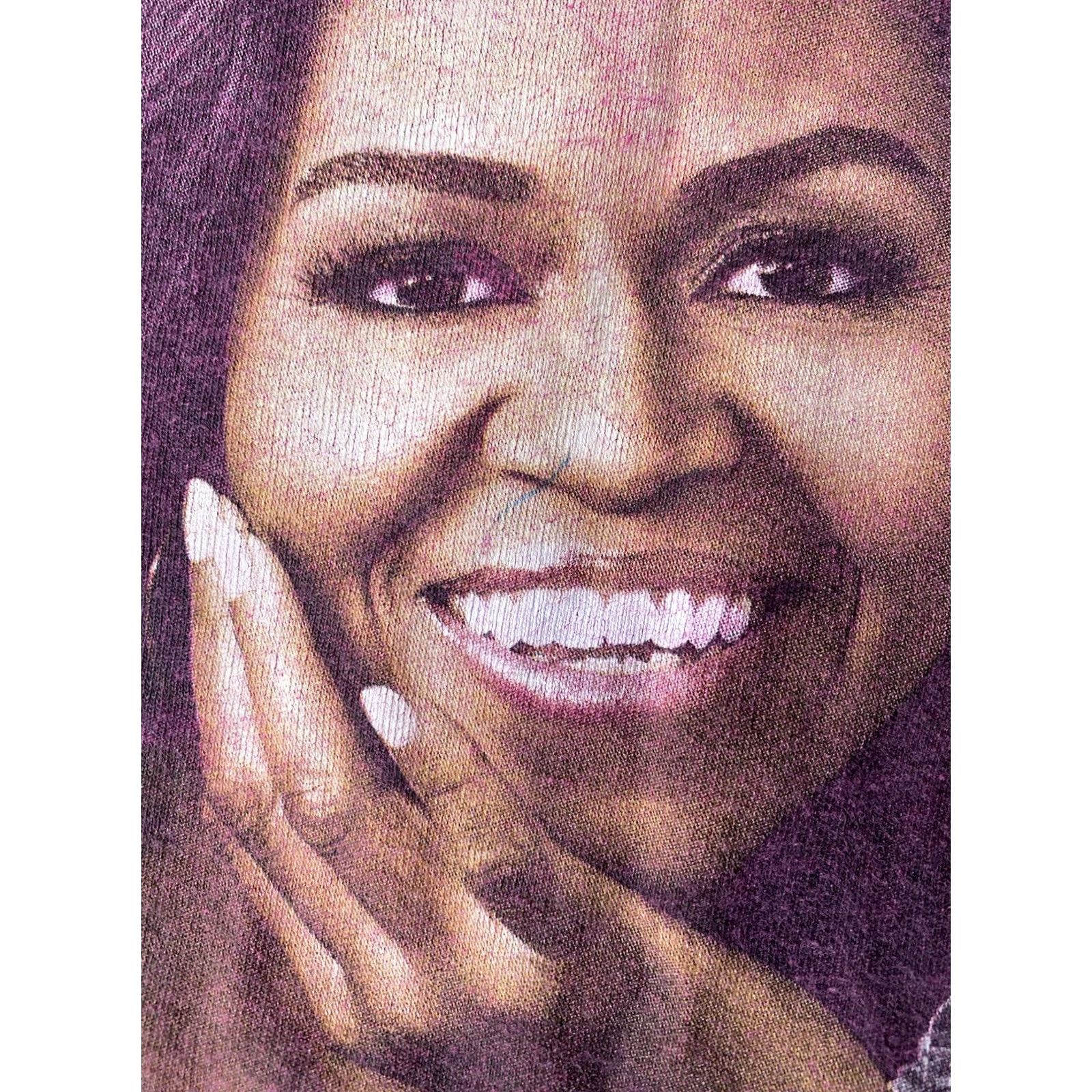 Gildan VINTAGE Michelle Obama Positive Women Rap Tee Shirt Small Pink T-Shirt Short Sleeve Cotton Gildan Crew Neck Women Men USA History Y2K Size S / US 4 / IT 40 - 4 Thumbnail