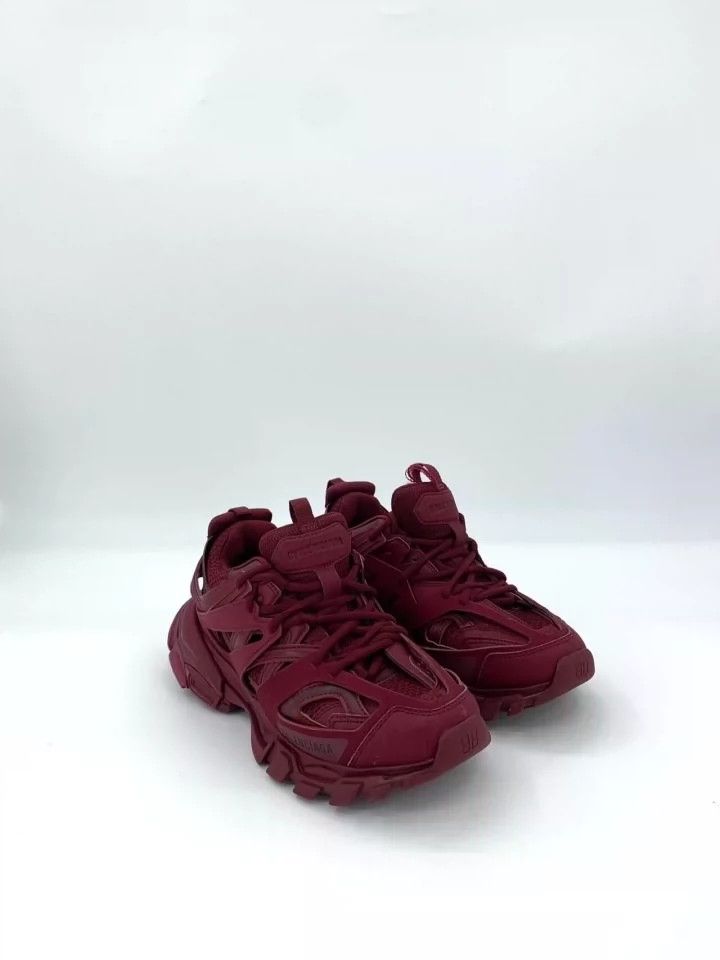 Balenciaga Balenciaga Mesh lace-up Burgundy low-cut platform dad shoes Size US 5.5 / EU 38 - 2 Thumbnail
