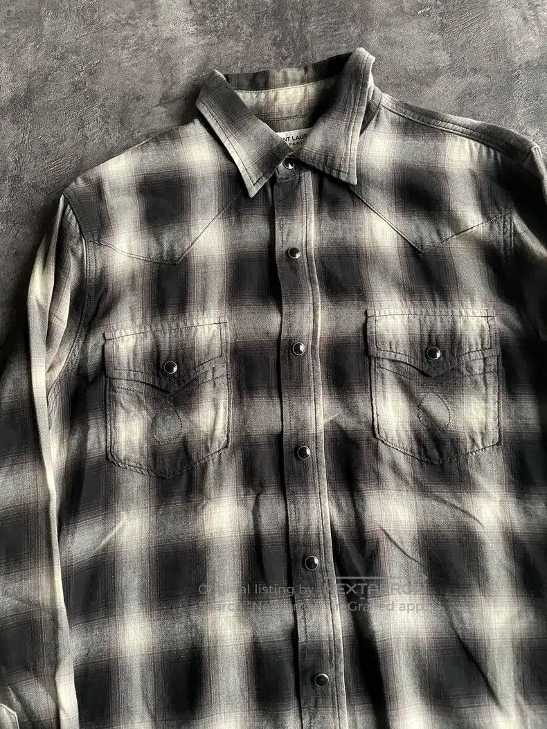 Saint Laurent Paris Saint Laurent Paris Cat Eye Black and White Plaid Shirt Size US S / EU 44-46 / 1 - 3 Thumbnail