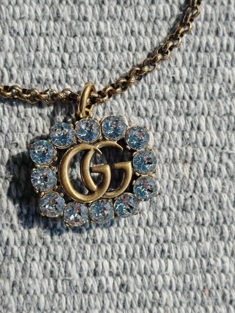 Gucci Vintage Gucci Double G Crystal Necklace-dmc Size ONE SIZE - 1 Thumbnail