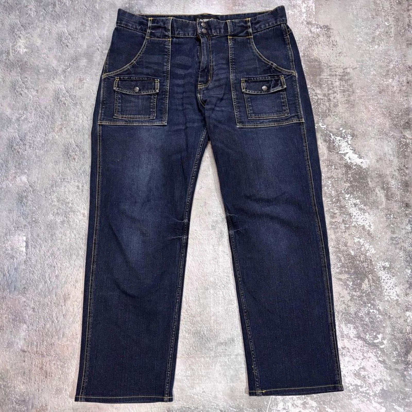 Avirex × Vintage Baggy Faded Avirex Jeans. Cargo Pockets. Size 38 x 28 Size US 38 / EU 54 - 1 Thumbnail