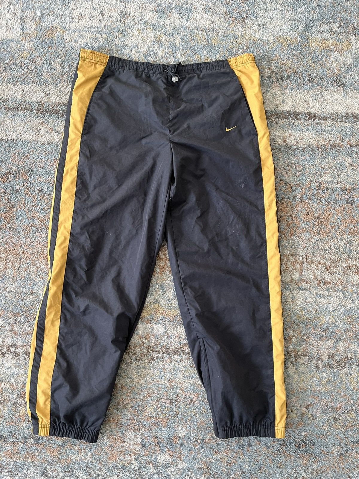Vintage VTG Nike Drill Trackpants XL Baggy Blue Gold Y2K Zip Swishy Size US 38 / EU 54 - 1 Thumbnail