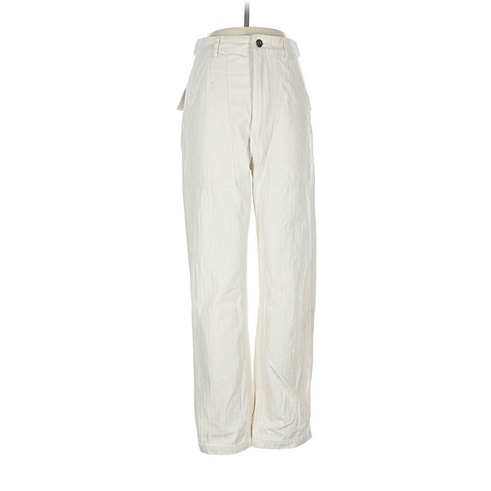P&Co P&CO White Utility Cotton Straight Leg Pants UK 8 US 4 Size 27" / US 4 / IT 40 - 1 Thumbnail