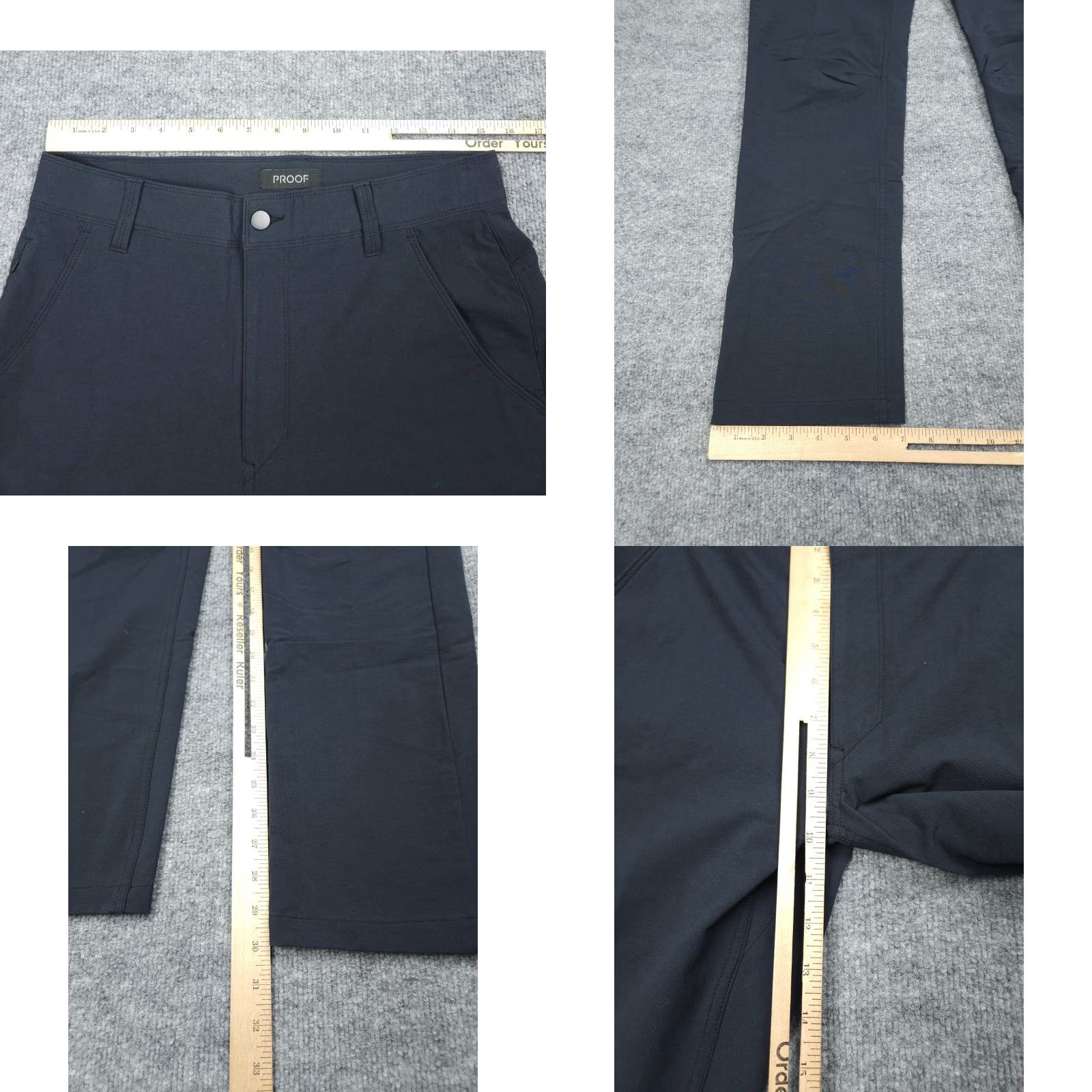 Vintage PROOF Chino Pants Mens 31 x 30 Blue Performance Stretch Travel Tech Slim Straight 30 Inseam Package Pockets Casual Overall Mens Size US 31 - 8 Thumbnail
