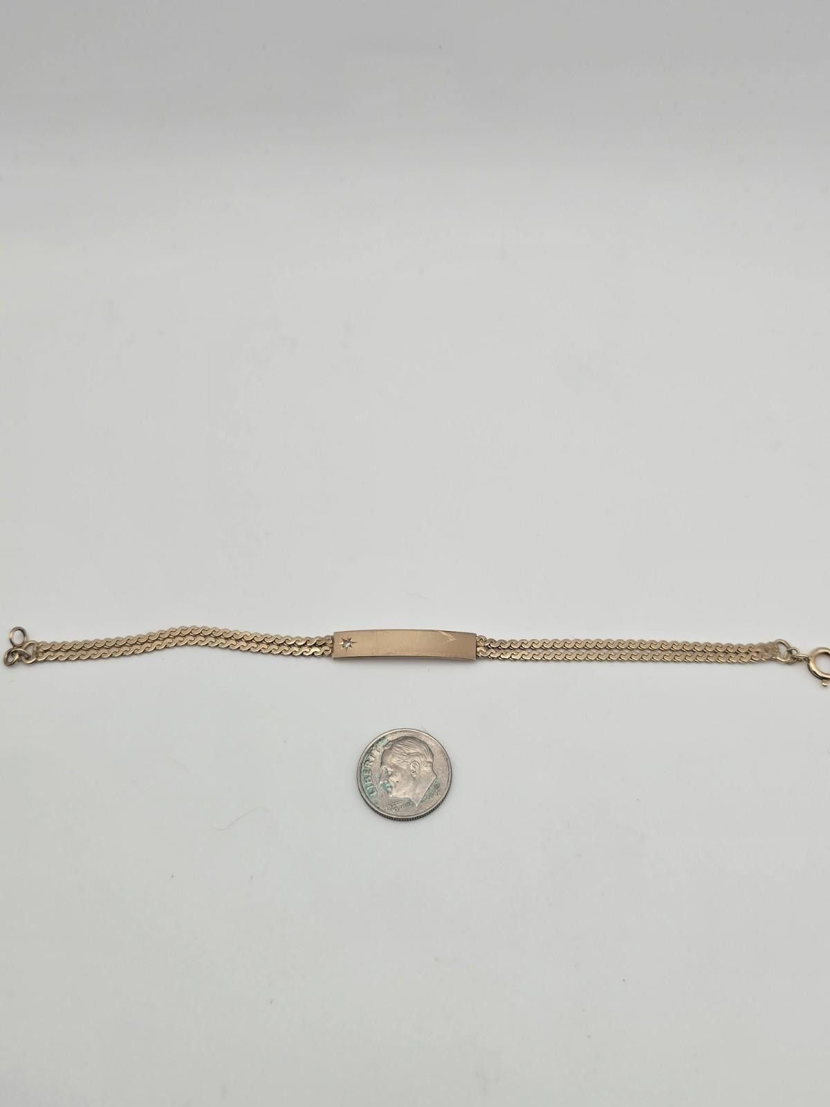 RAGEBLUE Vintage 1950s 1/20 12K GF Bracelet w/ Diamond 7" Rare Find Size ONE SIZE - 1 Thumbnail
