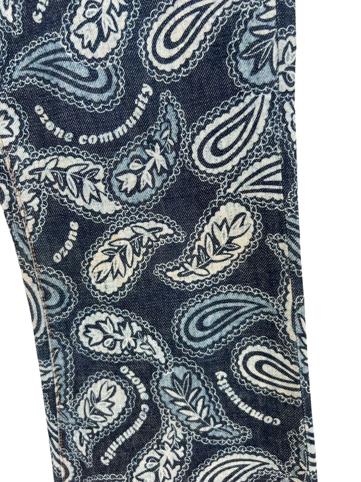 Vintage VTG 90s Ozone Community Tokyo Paisley Denim Bootcut Jeans Size US 29 - 13 Thumbnail