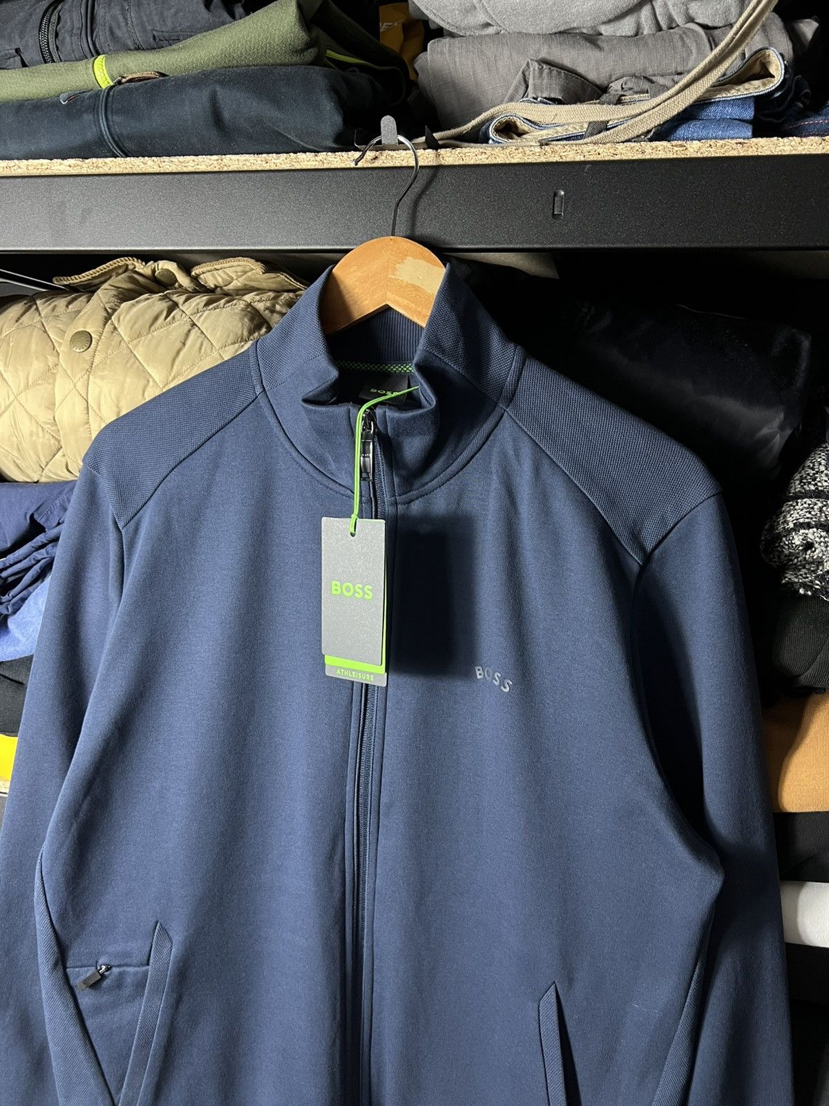 Hugo Boss 🔥 BOSS Mens Navy Full Zip Track Jacket Logo — Size M Size US M / EU 48-50 / 2 - 7 Thumbnail