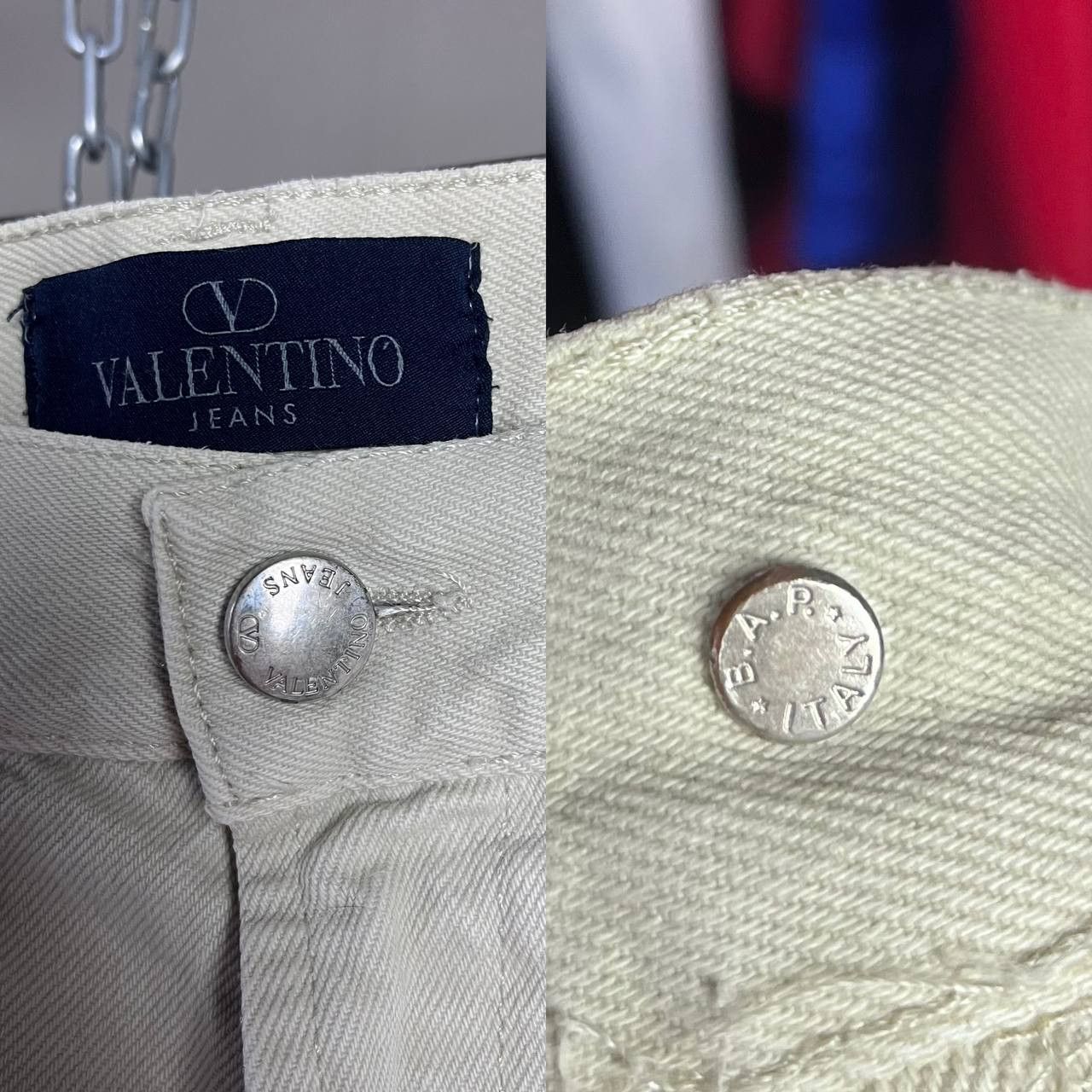 Valentino Vintage 90s Valentino Ivory Denim Pants Made in Italy Size US 34 / EU 50 - 10 Thumbnail
