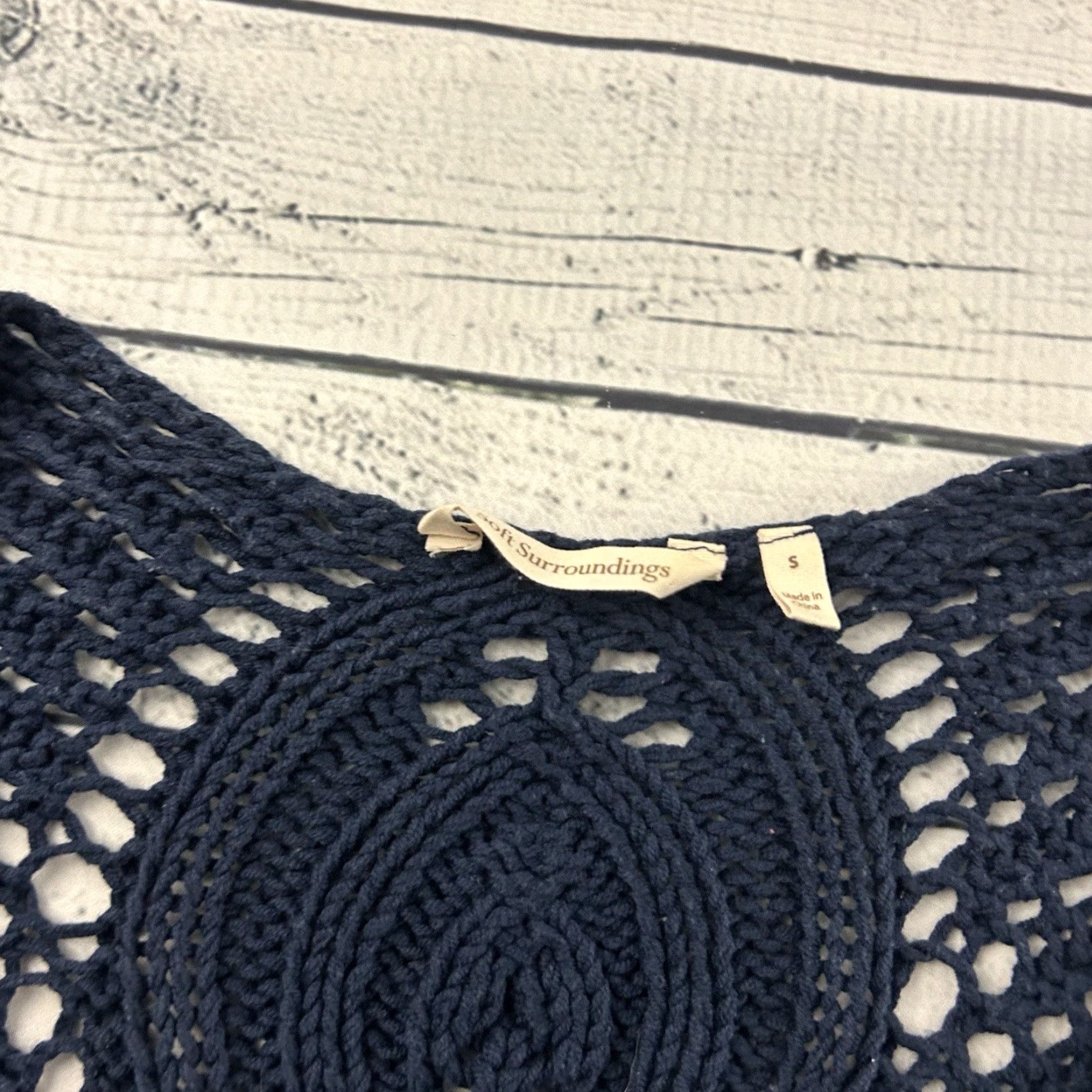 Soft Surroundings VINTAGE Soft Surroundings Cardigan Sweater Women's S Navy Blue Size S / US 4 / IT 40 - 2 Thumbnail