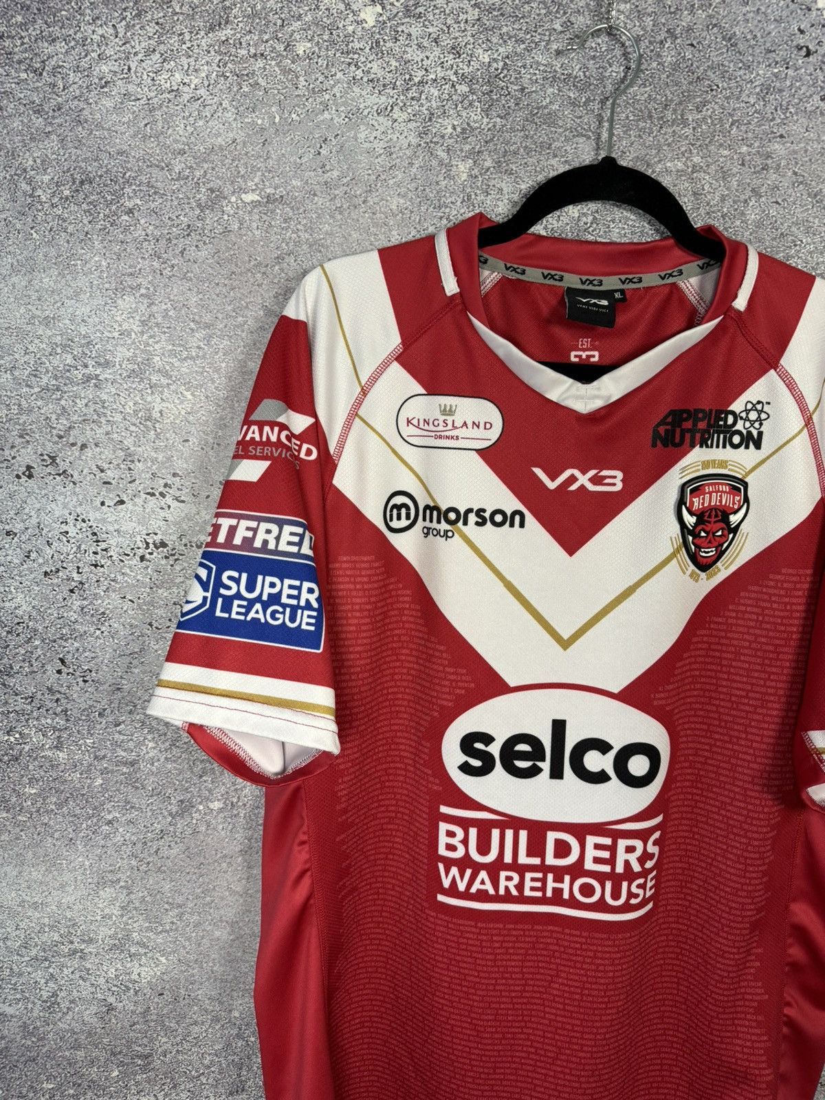 Vintage Salford Red Devils Rugby Jersey Men’s Size XL Size US XL / EU 56 / 4 - 3 Thumbnail