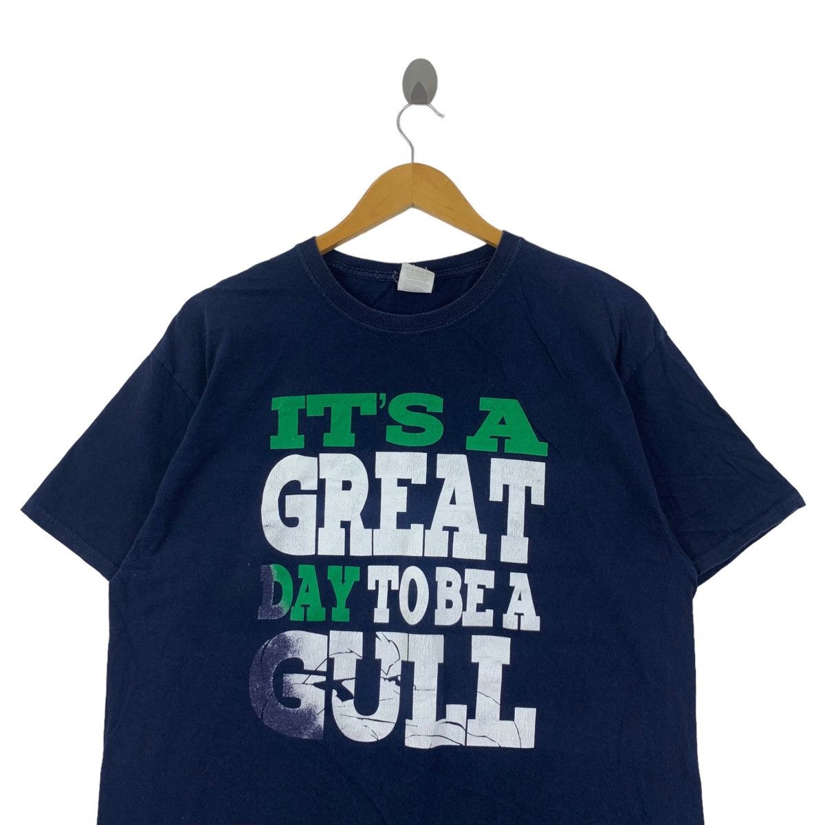 Fruit Of The Loom Vintage COLLEGIATE It’s A Great Day To Be A Gull Tee Shirt Size L / US 10 / IT 46 - 2 Thumbnail