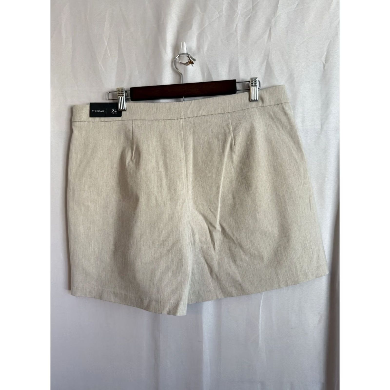 Vintage Maurices Women's XL Sailor Shorts Tan Linen Look Coastal Casual Size 40" / US 18 - 2 Thumbnail