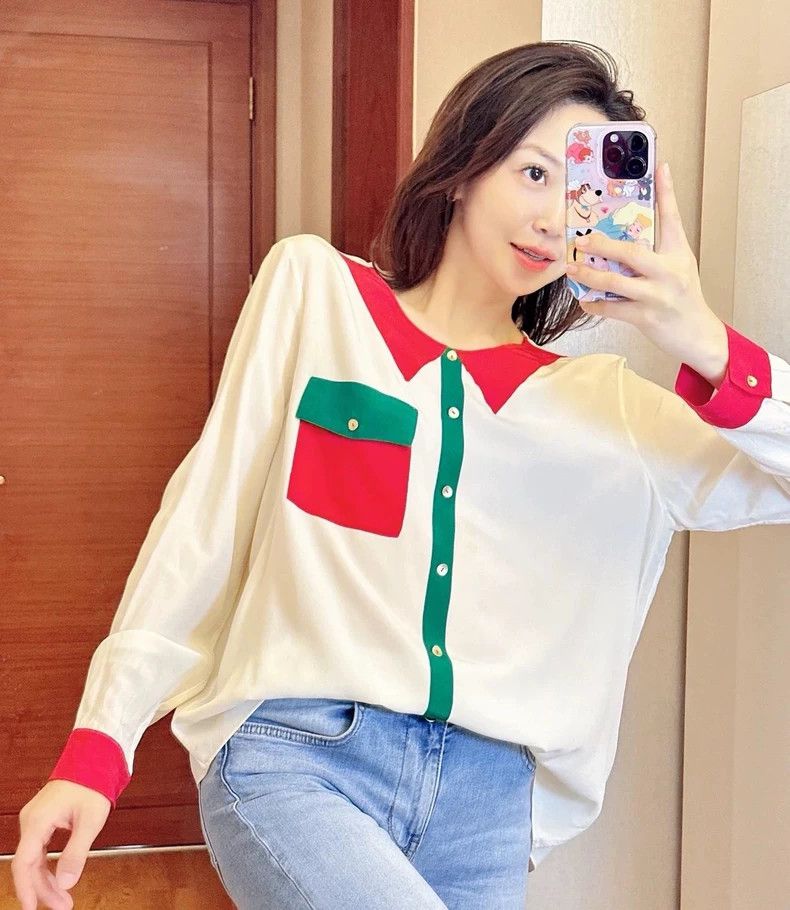 Gucci Gucci Color-blocked silk top 2504-Nextarrow Size S / US 4 / IT 40 - 9 Thumbnail