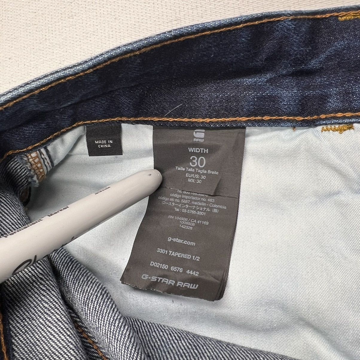 G-Star G Star Raw Jeans Shorts Blue 3301 Tapered Denim Faded Washed Size US 30 / EU 46 - 6 Thumbnail