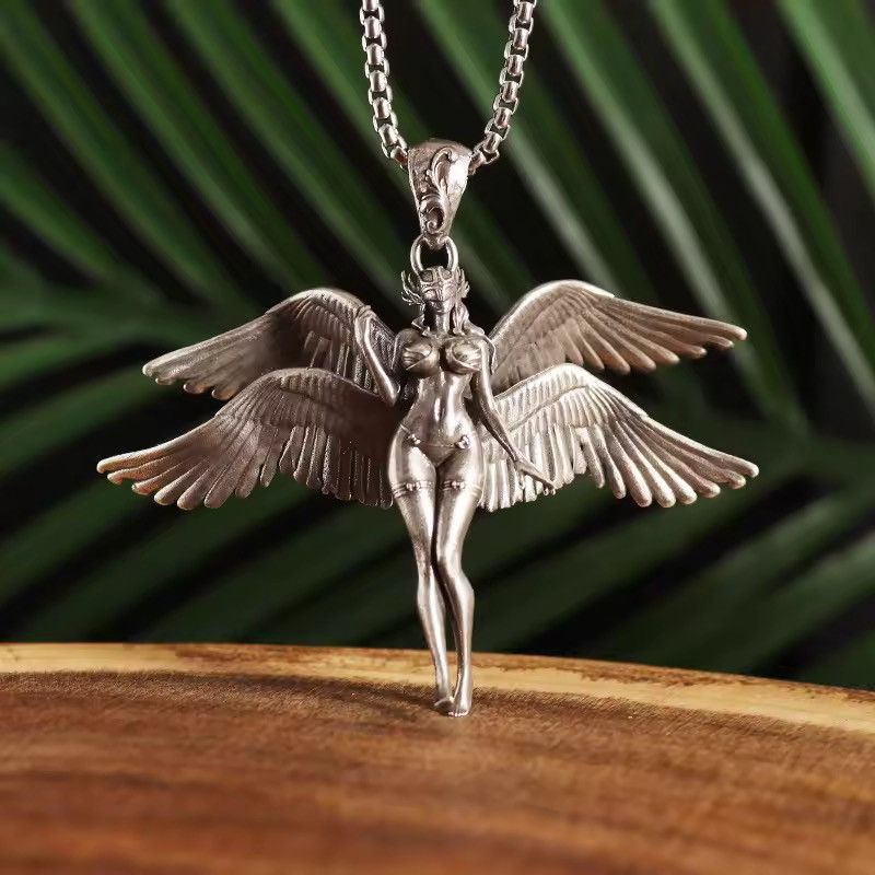Jewelry Sexy Angel Necklace Punk Chain Size ONE SIZE - 2 Thumbnail