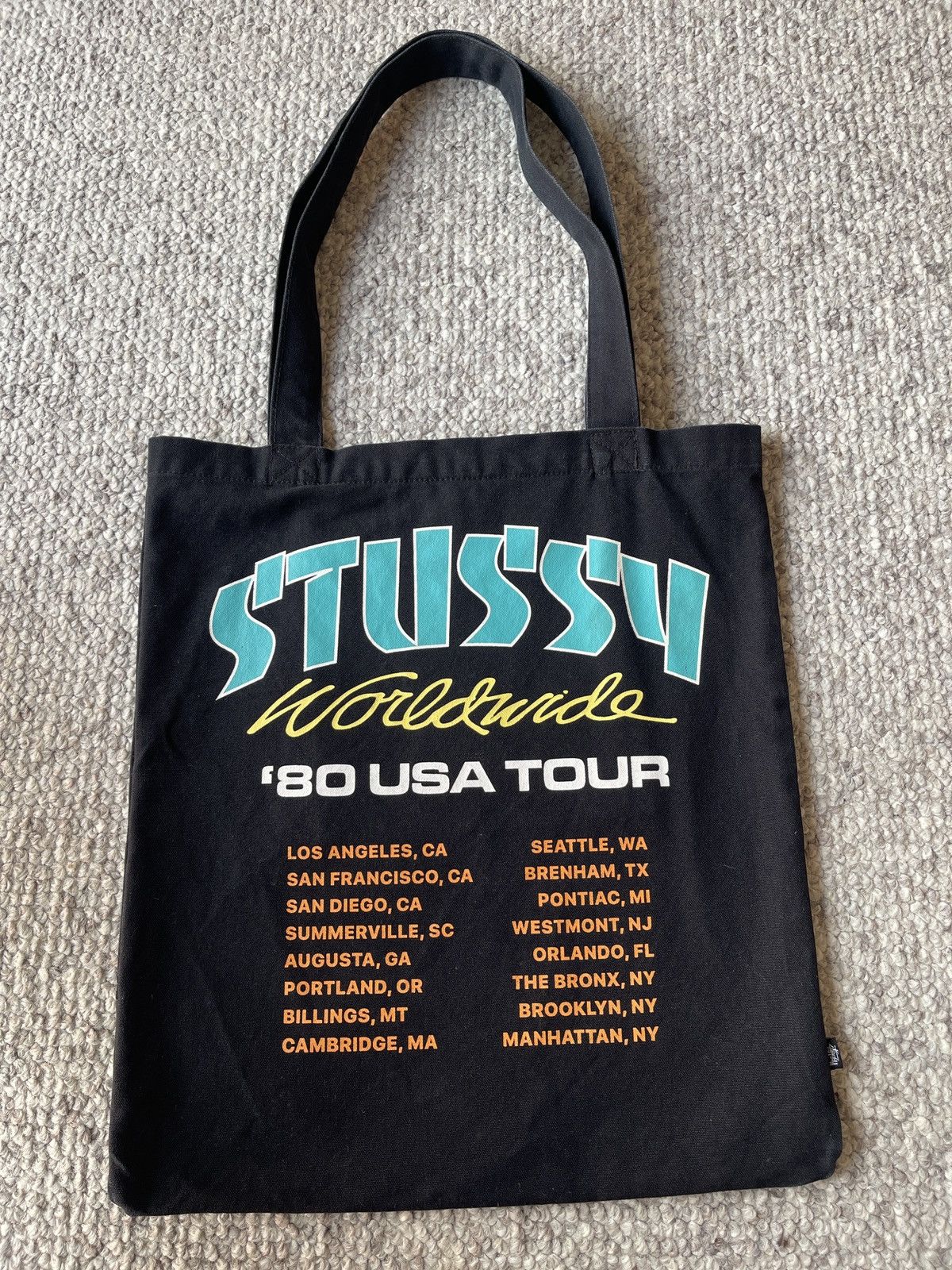 Stussy × Vintage Stussy world tour Tote bag Size ONE SIZE - 1 Thumbnail