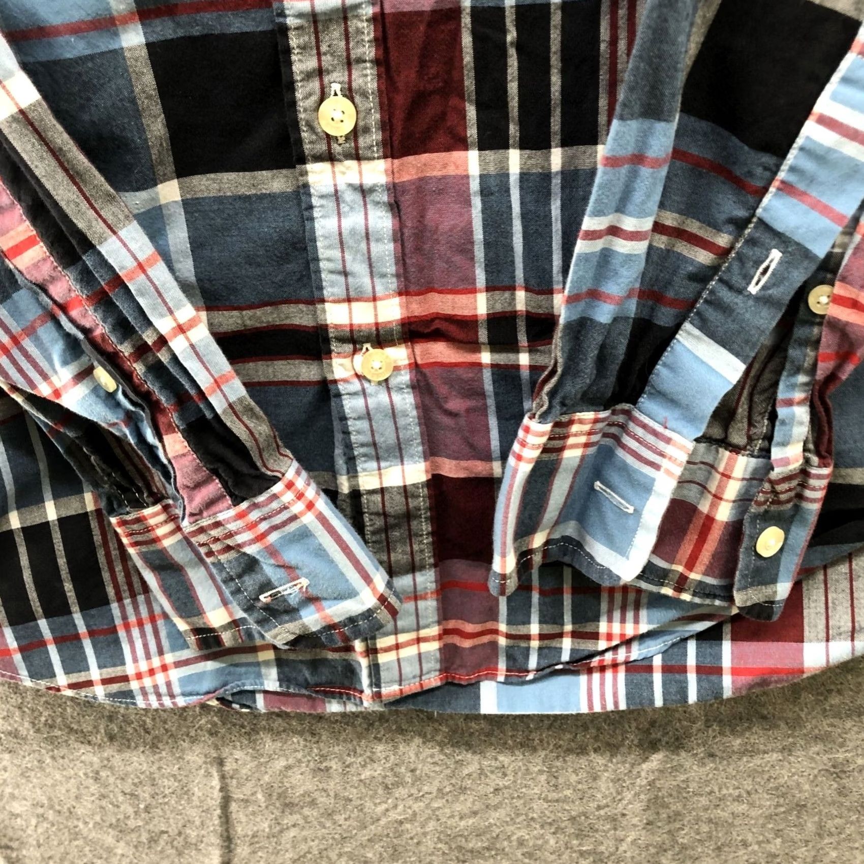 J.Crew VINTAGE J. Crew Summer Plaid Shirt Mens S Long Sleeve Blue Red Cotton Lightweight Size US S / EU 44-46 / 1 - 6 Thumbnail