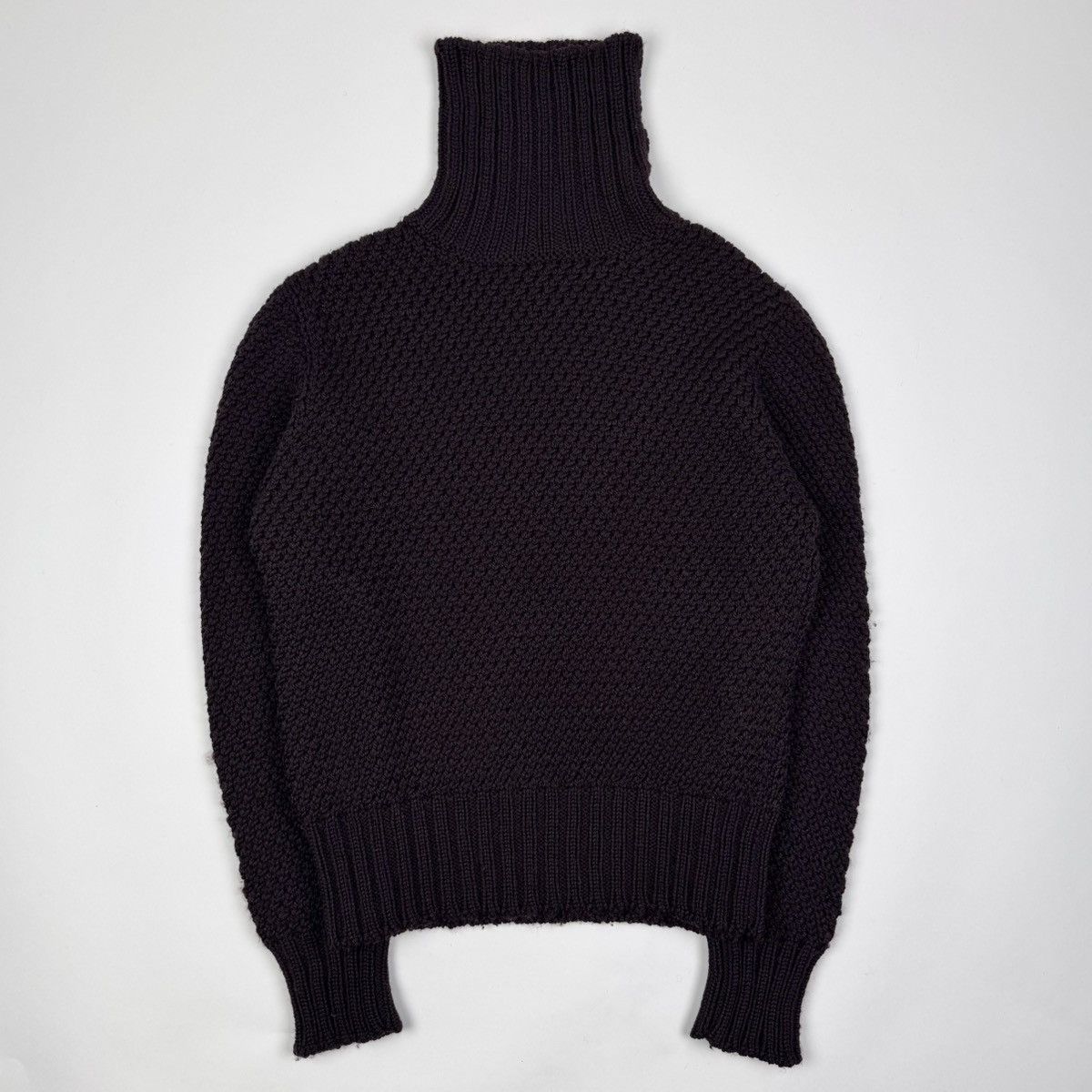 Gucci Gucci By Tom Ford Brown Chunky Wool Knit Turtleneck Sweater Size US M / EU 48-50 / 2 - 1 Thumbnail