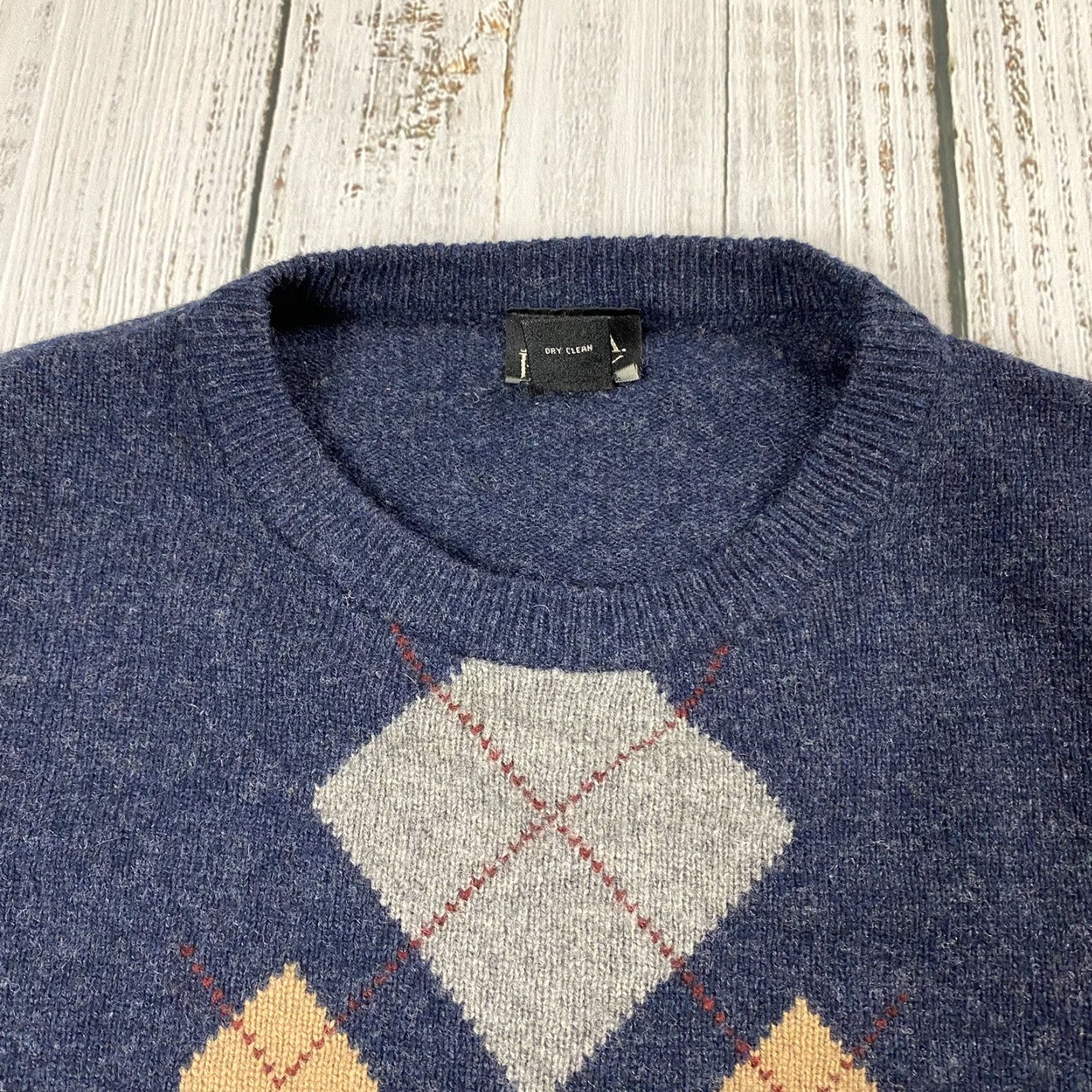 Jos. A. Bank VINTAGE Jos. A. Bank Classic Lambswool Blend Blue Argyle Pullover Sweater Mens Large L Knit Pullover Sweatshirt Cardigan? (Wait) Size US L / EU 52-54 / 3 - 2 Thumbnail