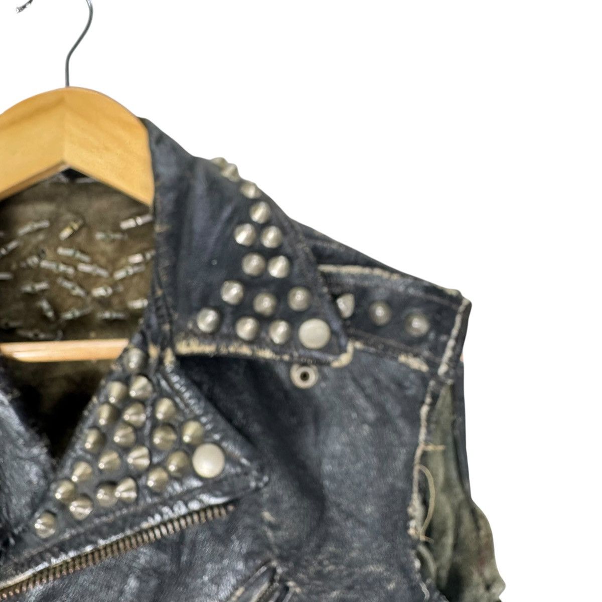 Genuine Leather ☀️40s DOUBLE COLLAR LEATHER CUSTOM RANCID PUNK JACKET Size US M / EU 48-50 / 2 - 11 Thumbnail