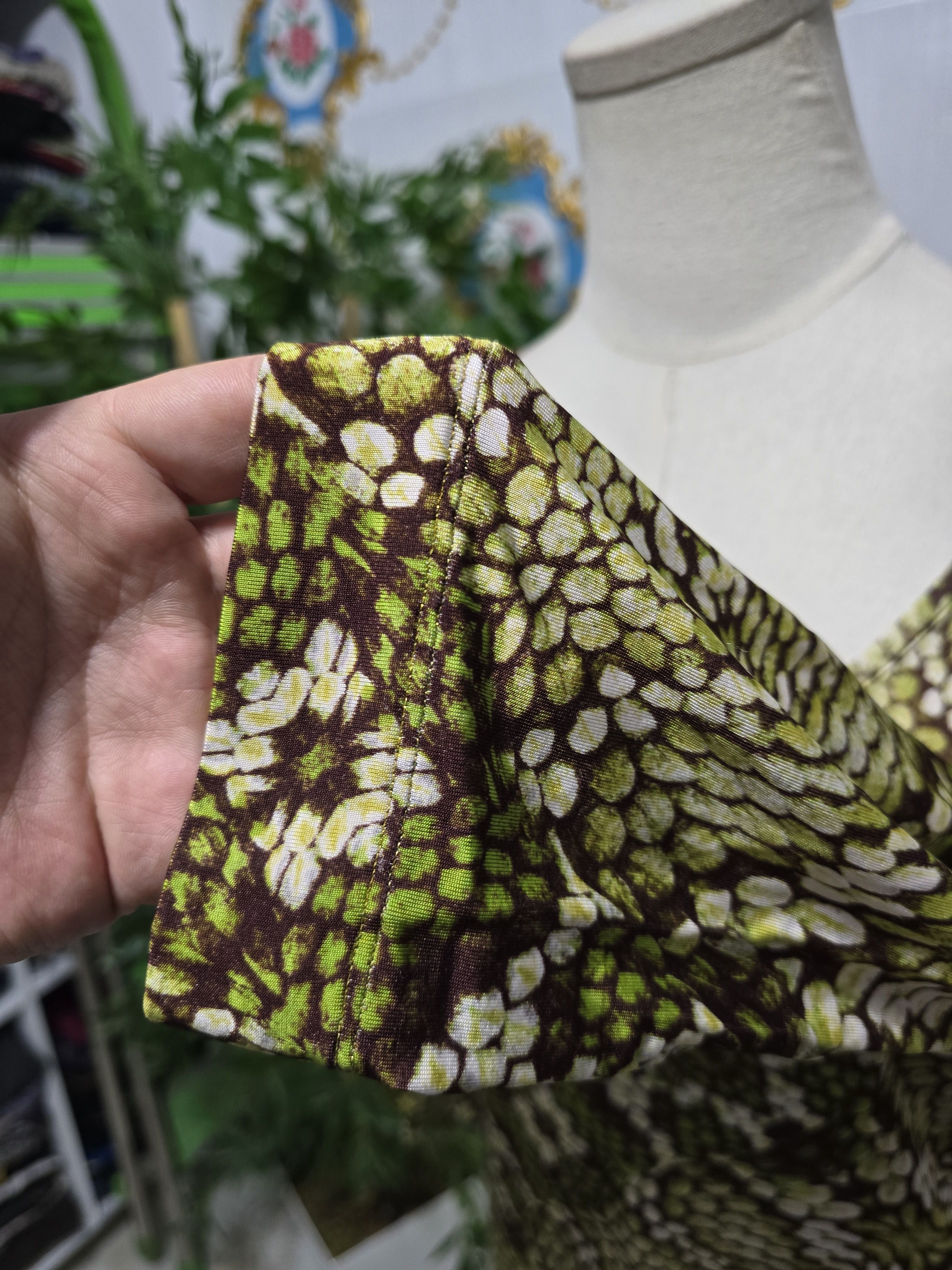 Just Cavalli Just Cavalli vintage scoop-neck,green and brown animal print Size L / US 10 / IT 46 - 3 Thumbnail