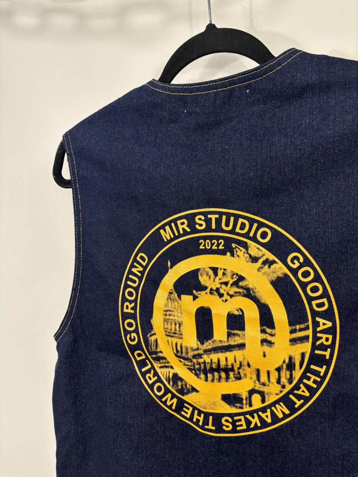 Other Mir Studio Workshop Y2K Navy Blue Hype Denim Vest Jacket Size US S / EU 44-46 / 1 - 16 Thumbnail