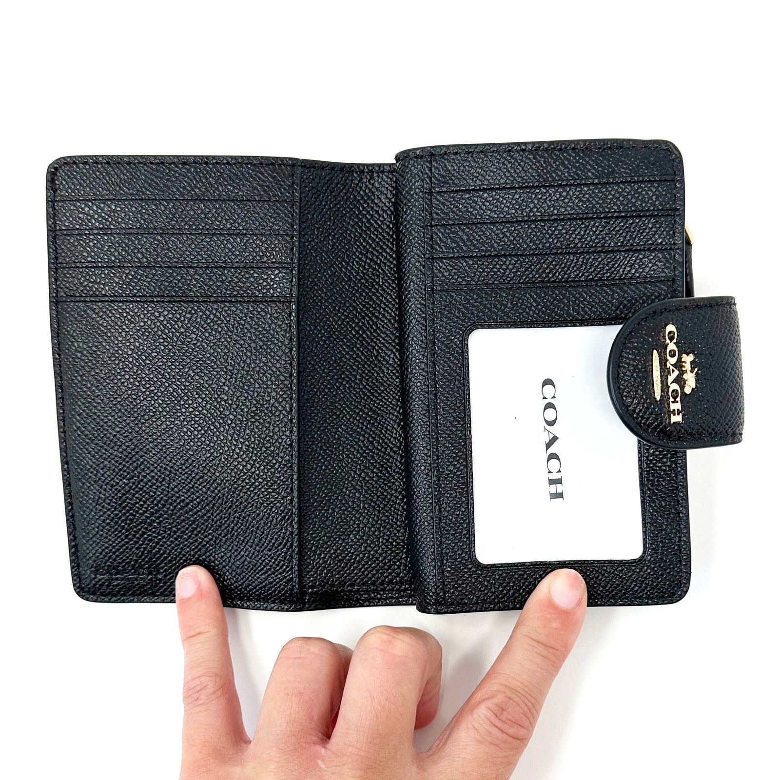 Coach Coach Medium Corner Zip Wallet in Black Leather 6390 Size ONE SIZE - 5 Thumbnail