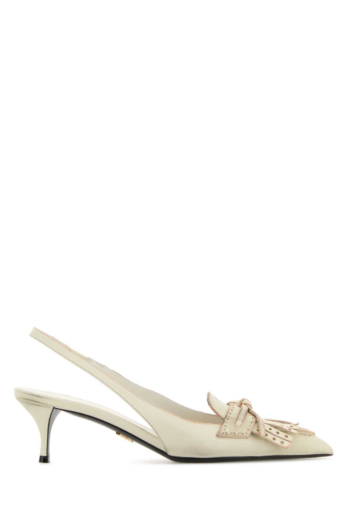 Prada Ivory Leather Pumps Size US 9 / IT 39 - 1 Thumbnail