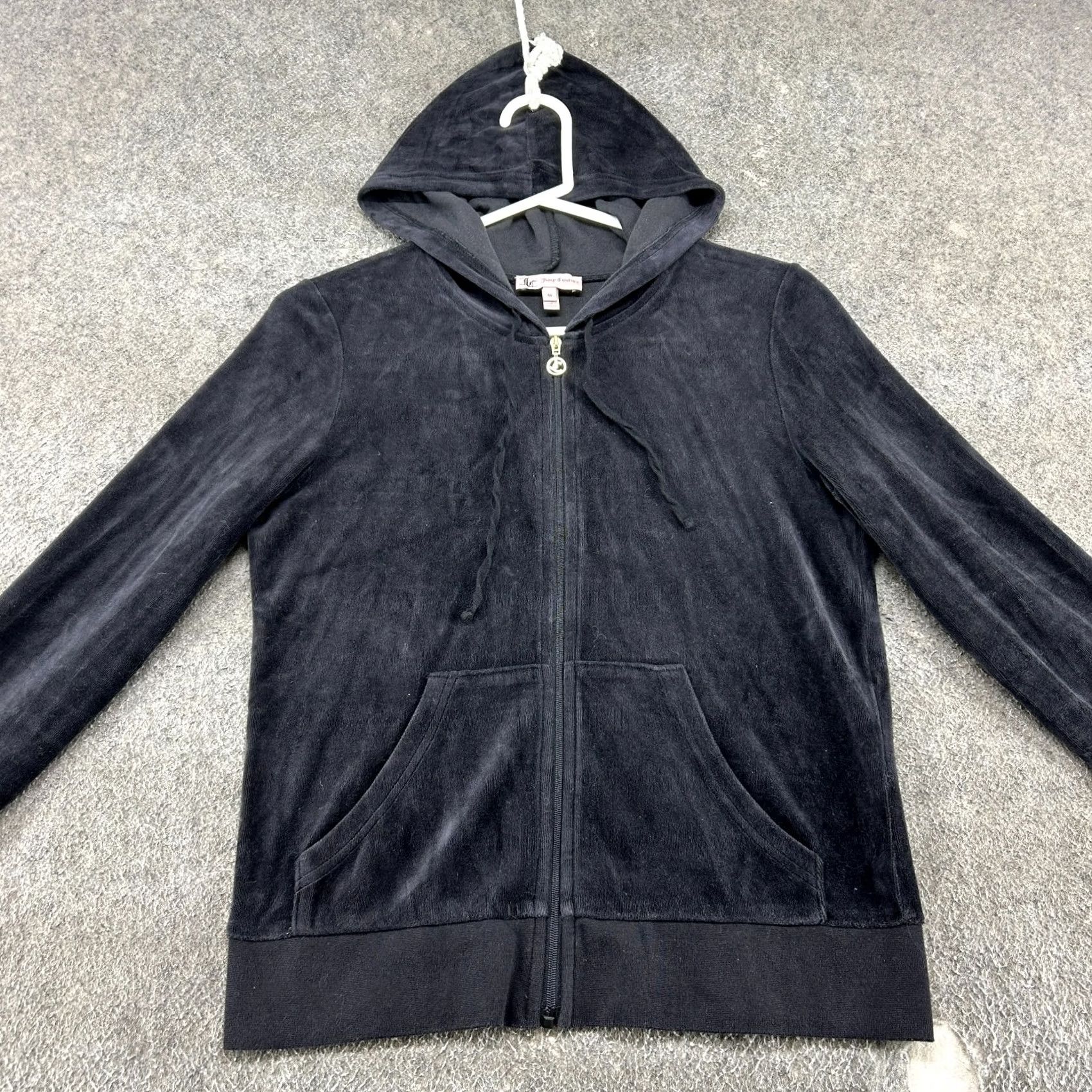 Juicy Couture Juicy Couture Hoodie Womens M Black Full Zip Velour Velvet Y2K Style Blank Size M / US 6-8 / IT 42-44 - 3 Thumbnail