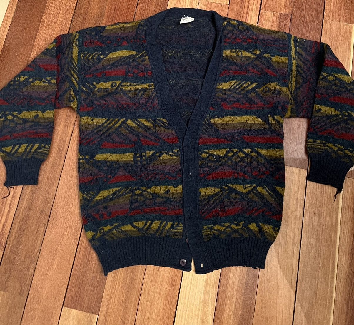 Vintage Rare Vintage Cardigan Circa 1980s - one of a kind Size US L / EU 52-54 / 3 - 1 Thumbnail