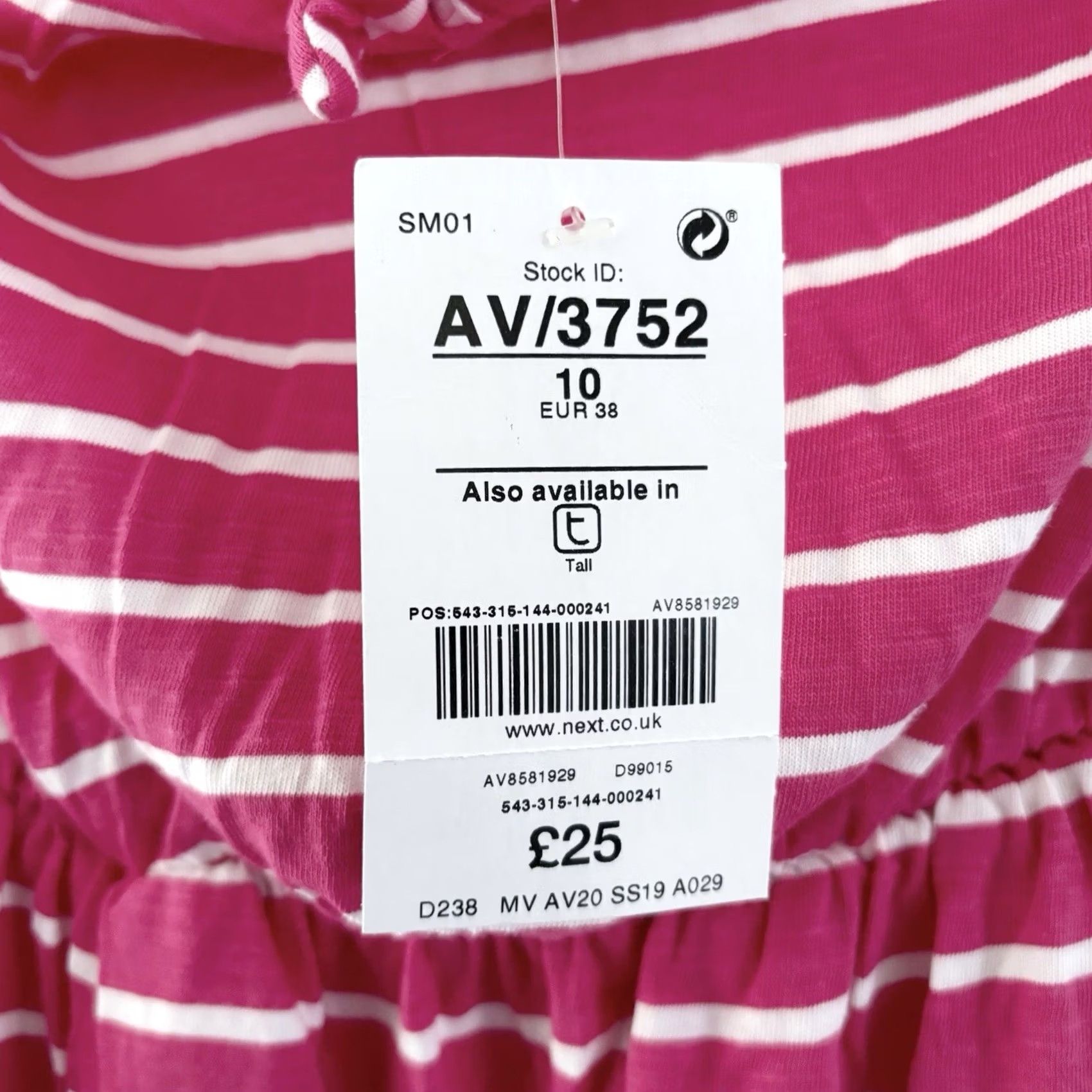 NEXT BNWT Next Pink Striped Bandaged Maxi Dress UK 10, New Tags, Stylish Summer Size L / US 10 / IT 46 - 7 Thumbnail