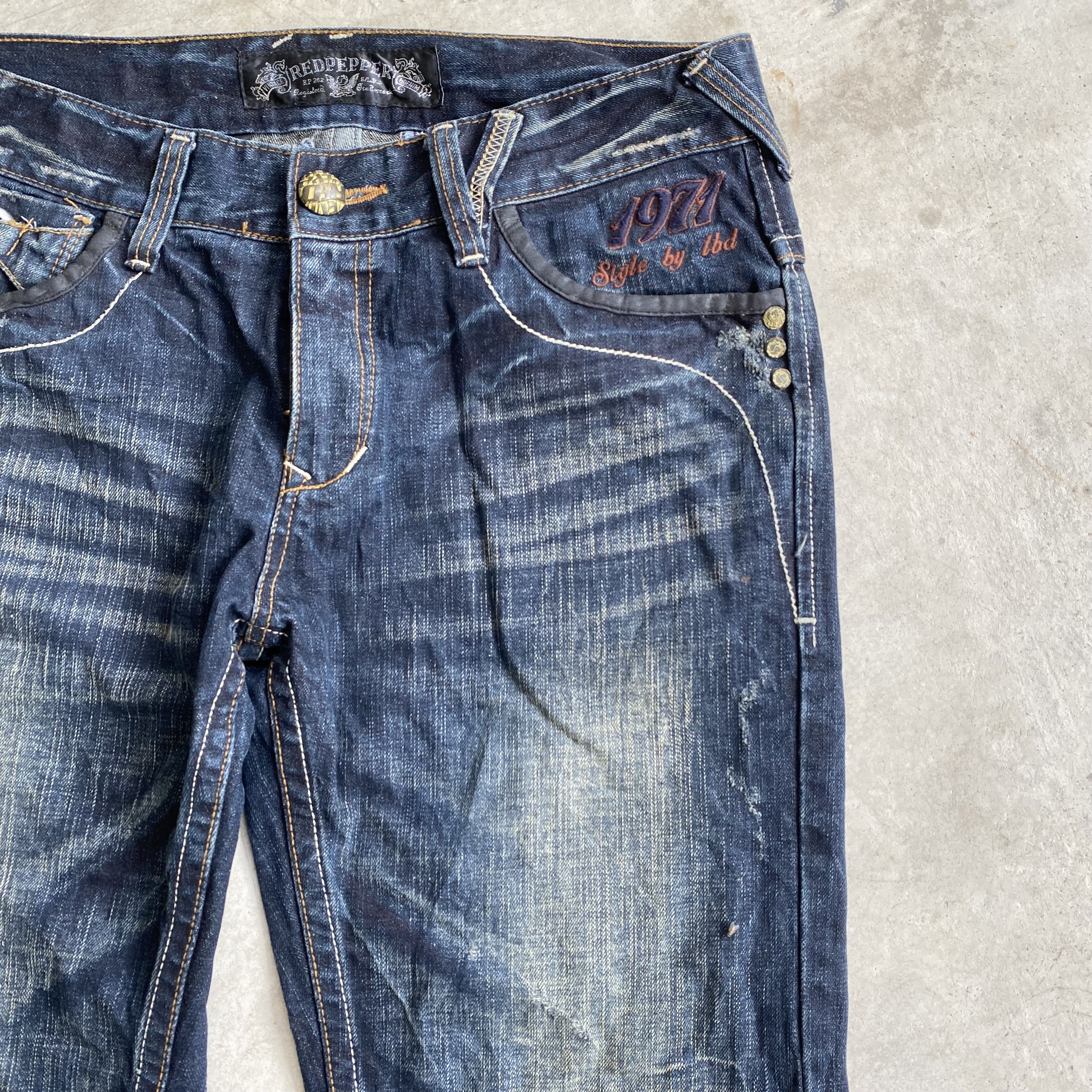 Ed Hardy Red Pepper Embroidered Wings Whisker Clawmark Denim Jeans Size US 32 / EU 48 - 9 Thumbnail