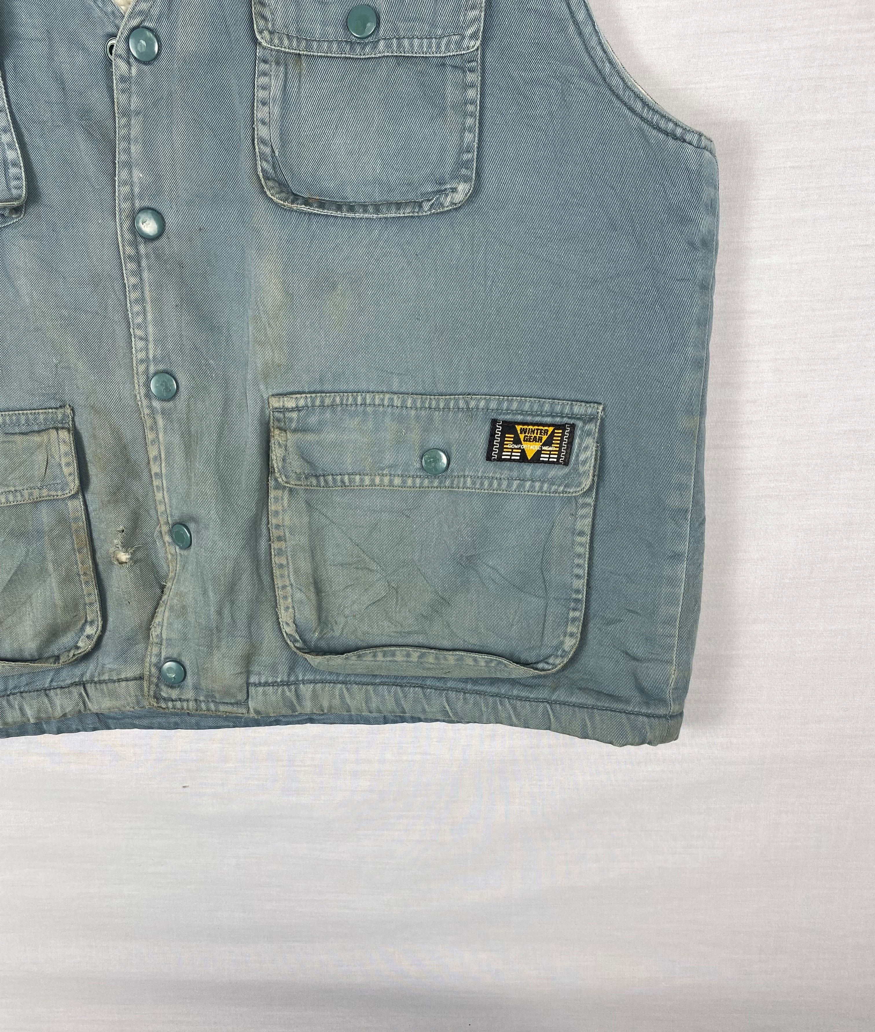 Japanese Brand Vintage Winter Gear Fleece Lining Utility Denim Vest Size US L / EU 52-54 / 3 - 5 Thumbnail