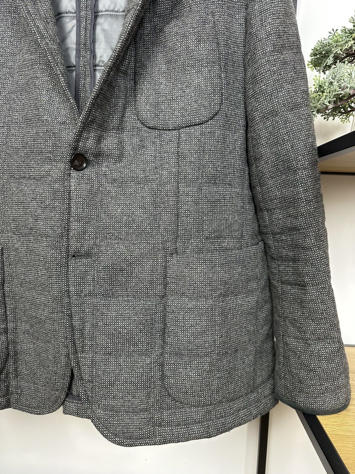 Hugo Boss Hugo Boss Wool Jacket Men’s Blazer Quilted Grey 54 Size Size US L / EU 52-54 / 3 - 3 Thumbnail