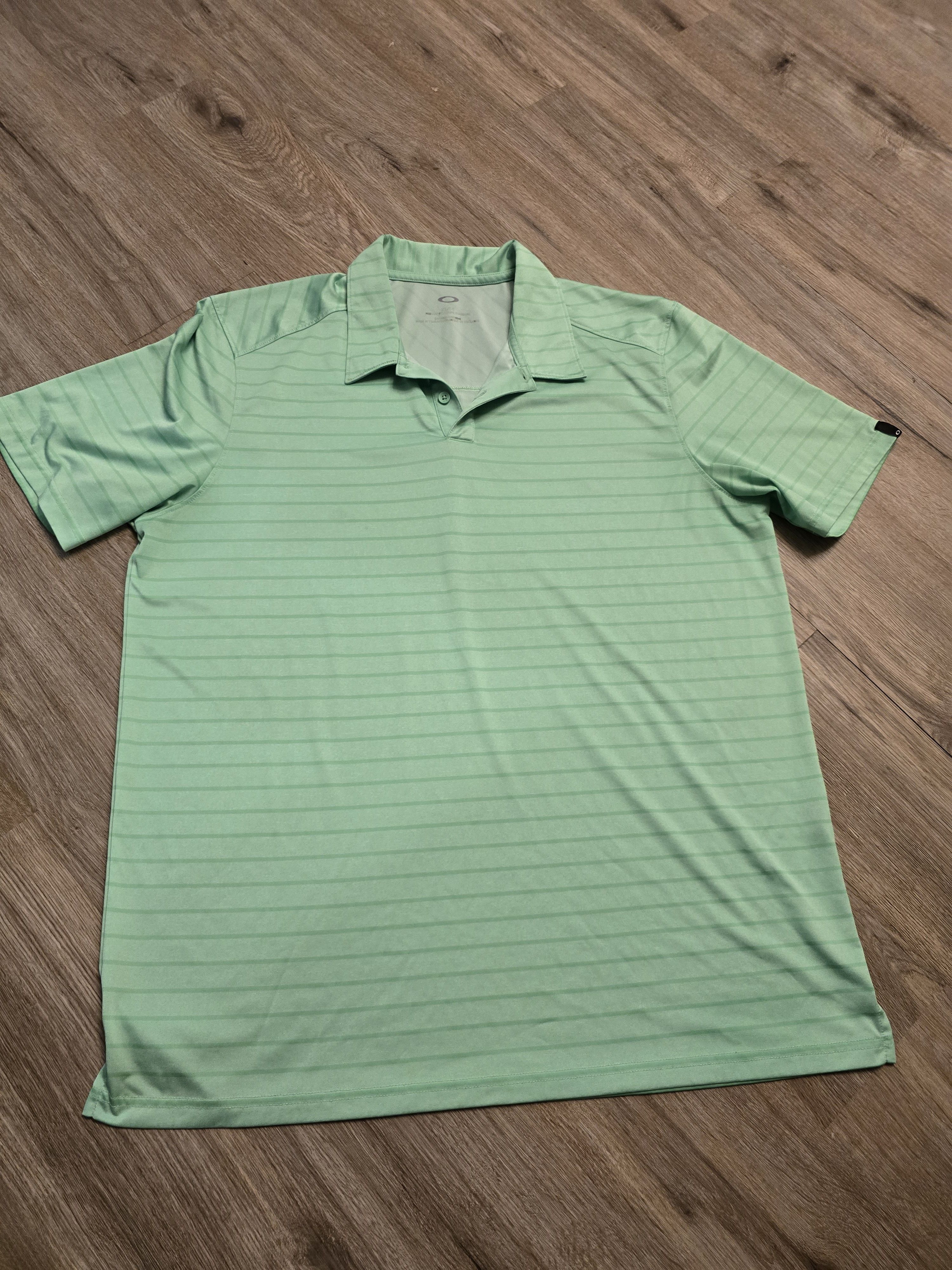 Oakley Oakley Men's Regular Fit Green Striped Polo Size XL Size US XL / EU 56 / 4 - 2 Thumbnail