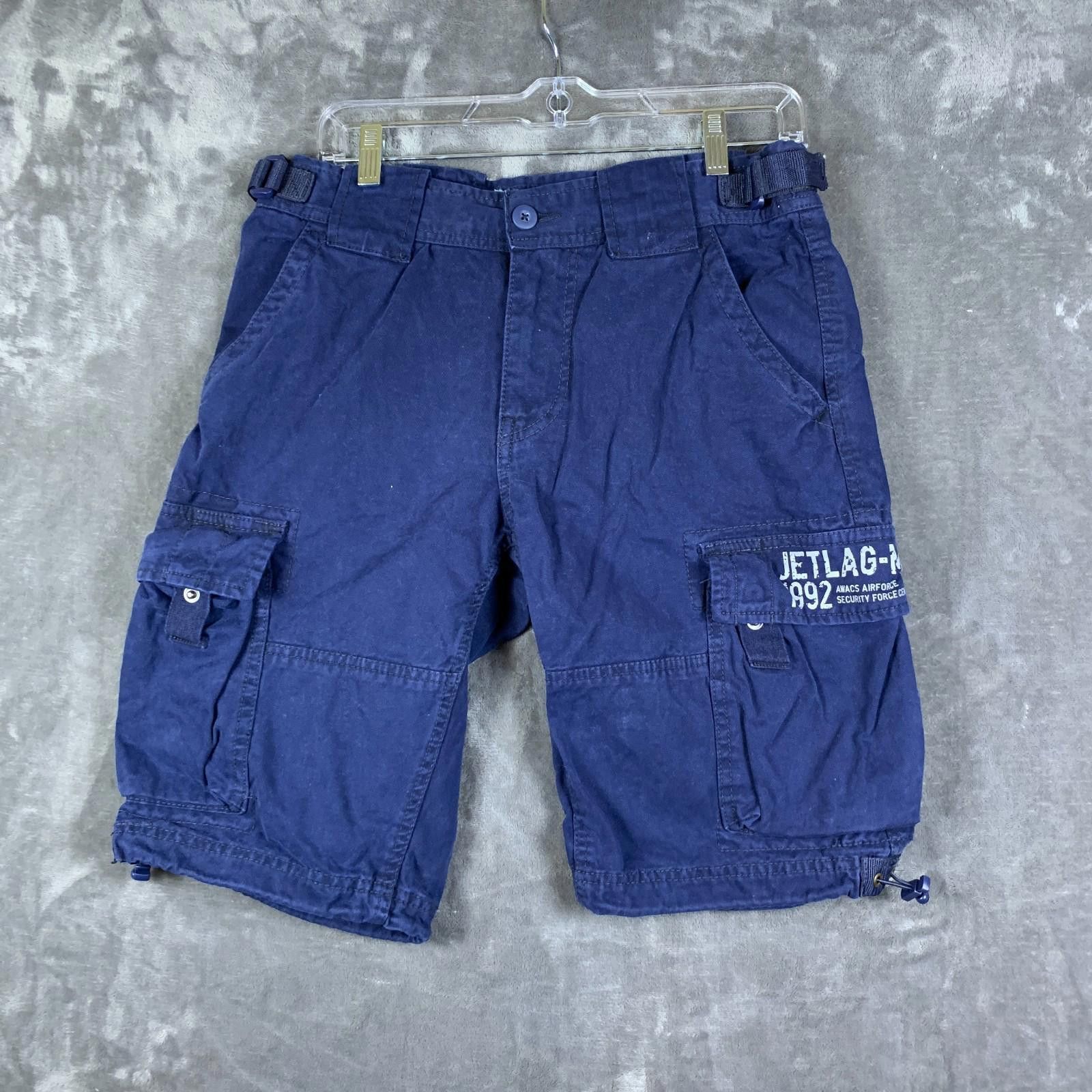 Jet Lag JET LAG CARGO SHORTS MENS MED BLUE COTTON 11" INSEAM (328) Size US 32 / EU 48 - 1 Thumbnail